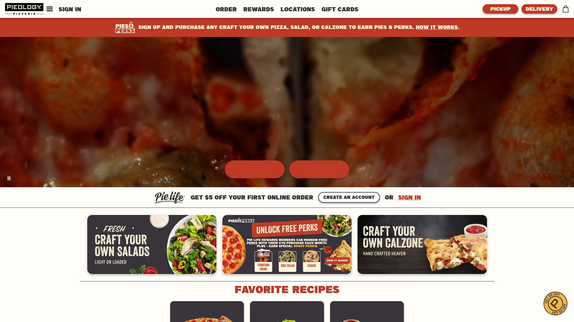 Screenshot of order.pieology.com