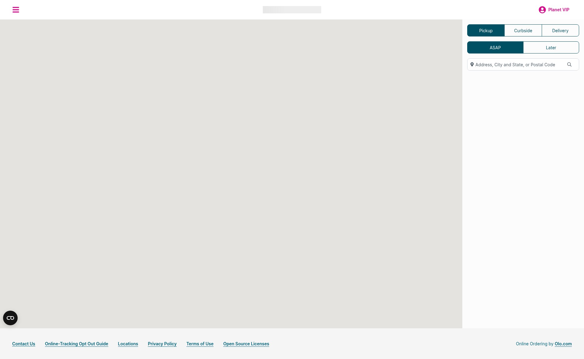Screenshot of order.planetsmoothie.com