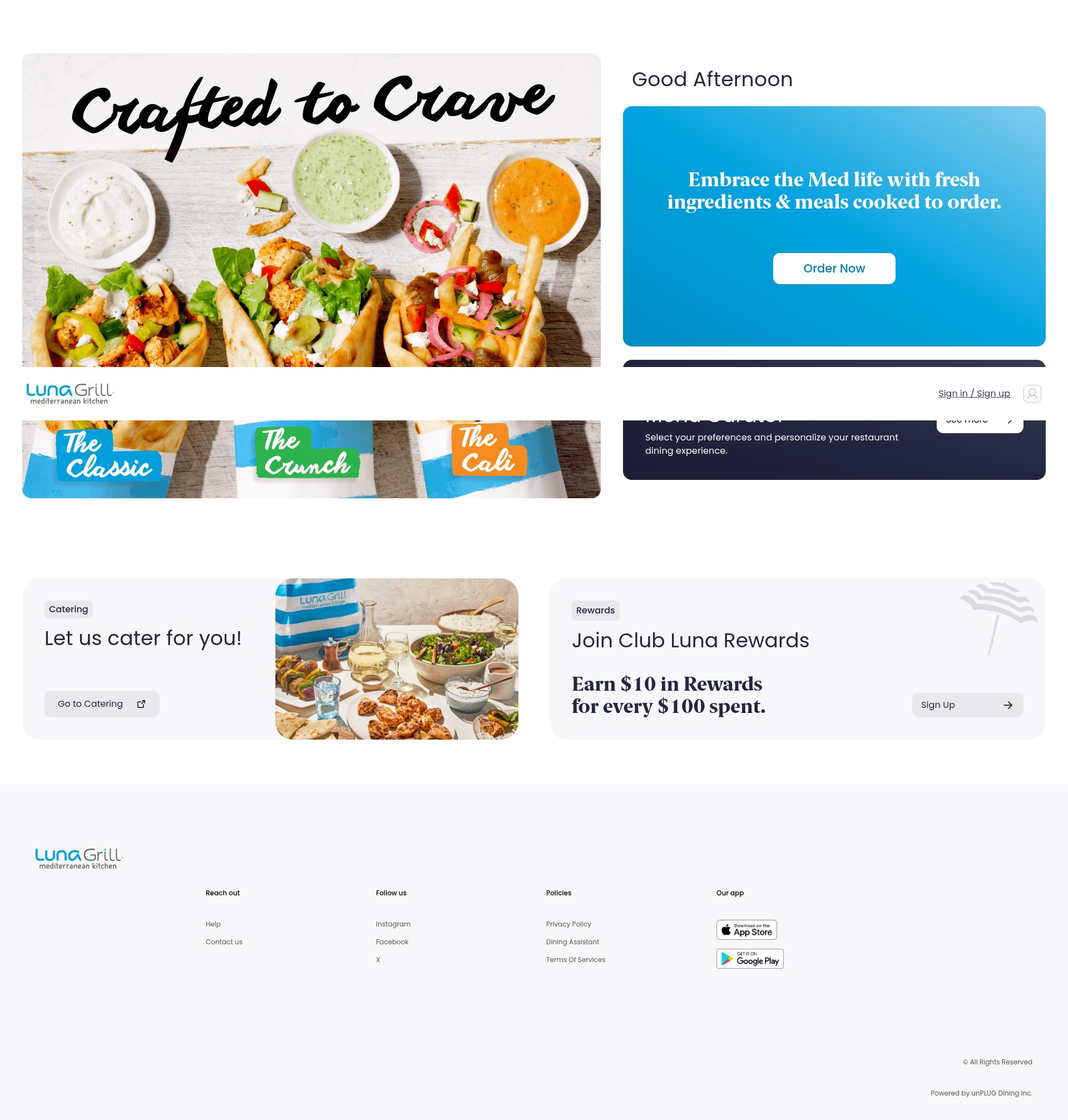 Screenshot of orders.lunagrill.com
