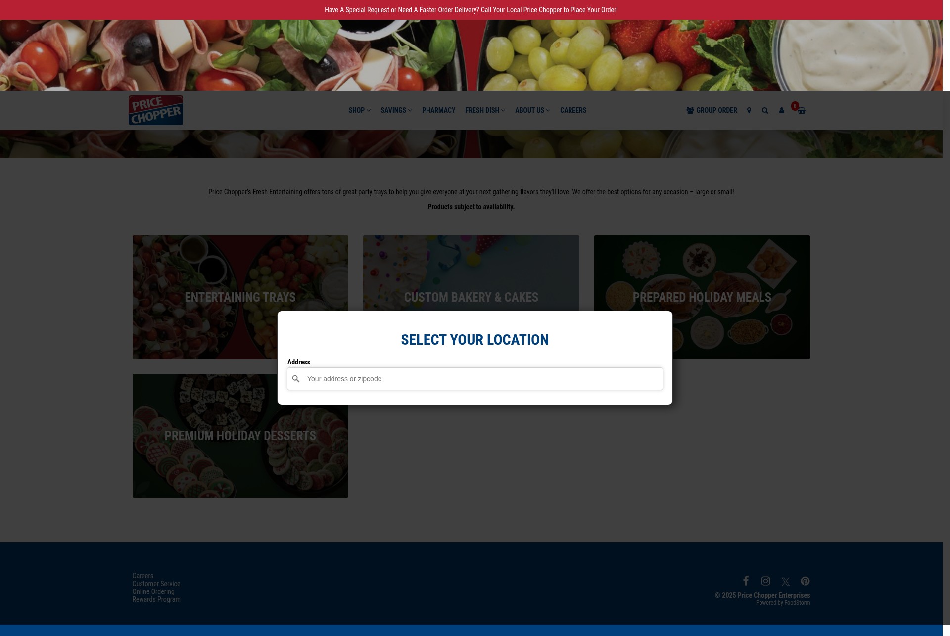 Screenshot of orders.mypricechopper.com