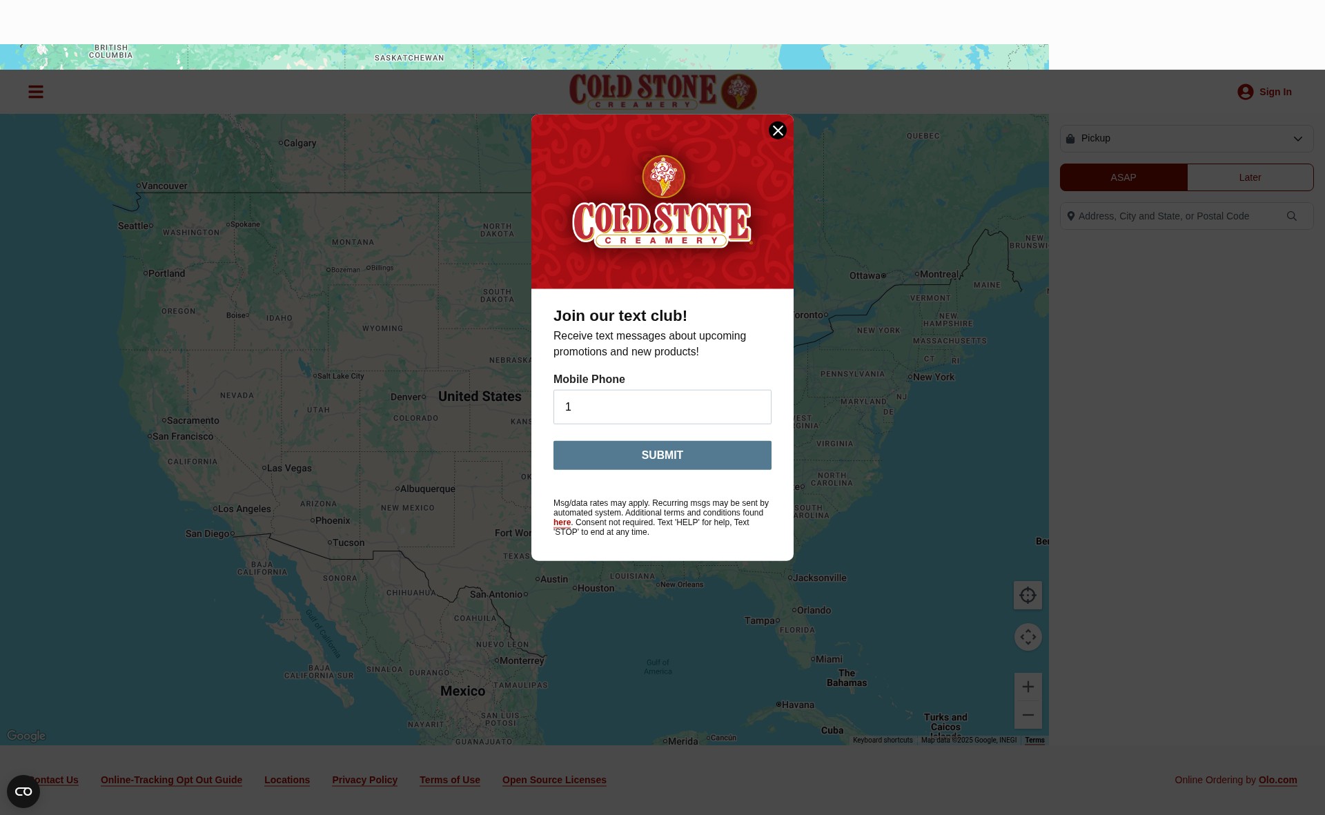 Screenshot of orders.ordercoldstone.com