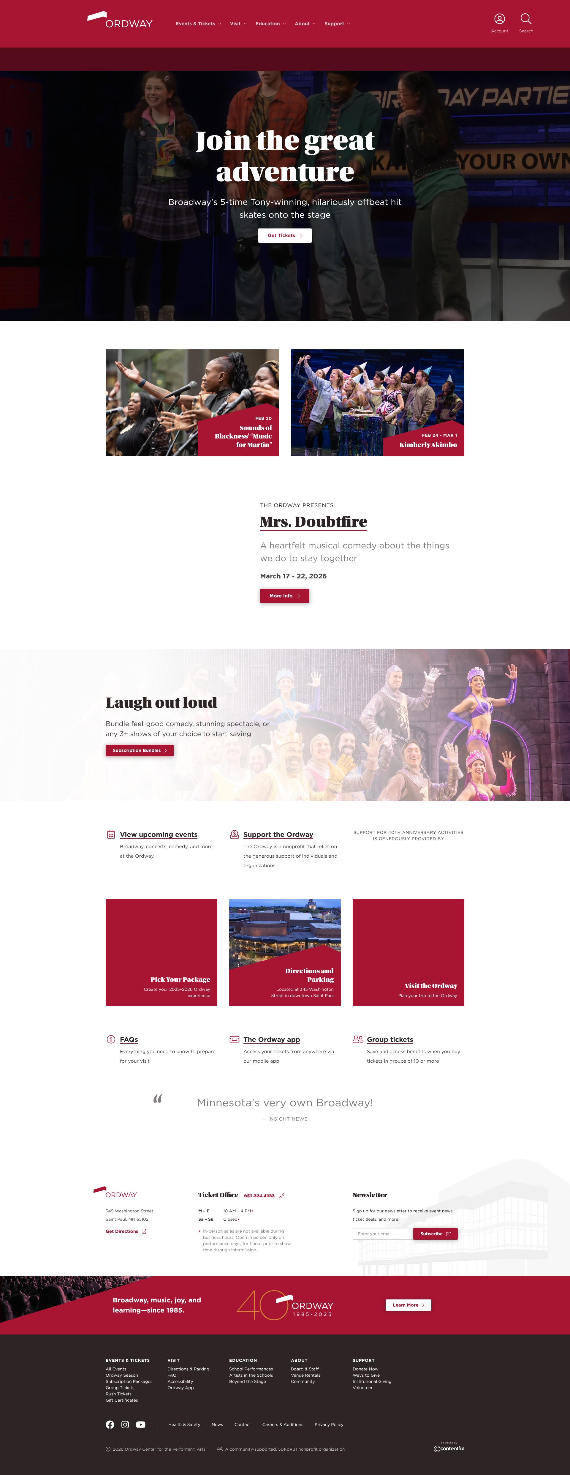 Screenshot of ordway.org