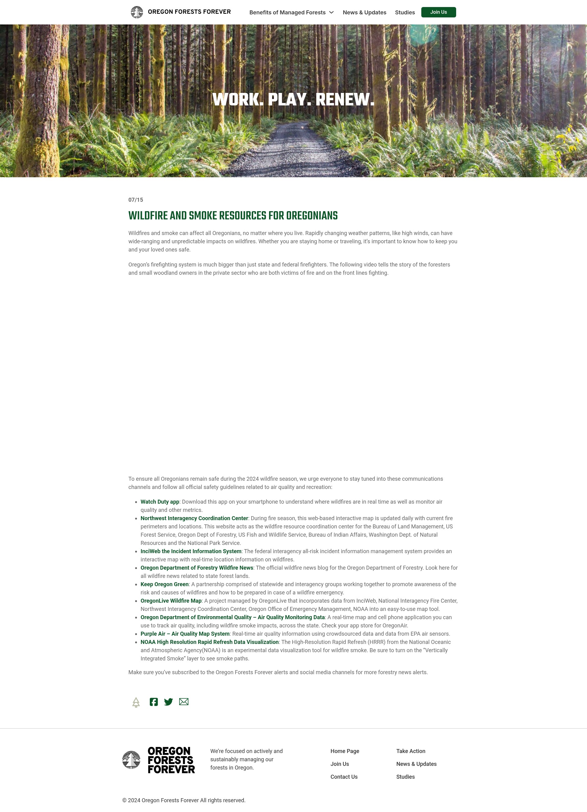 Screenshot of oregonforestsforever.com