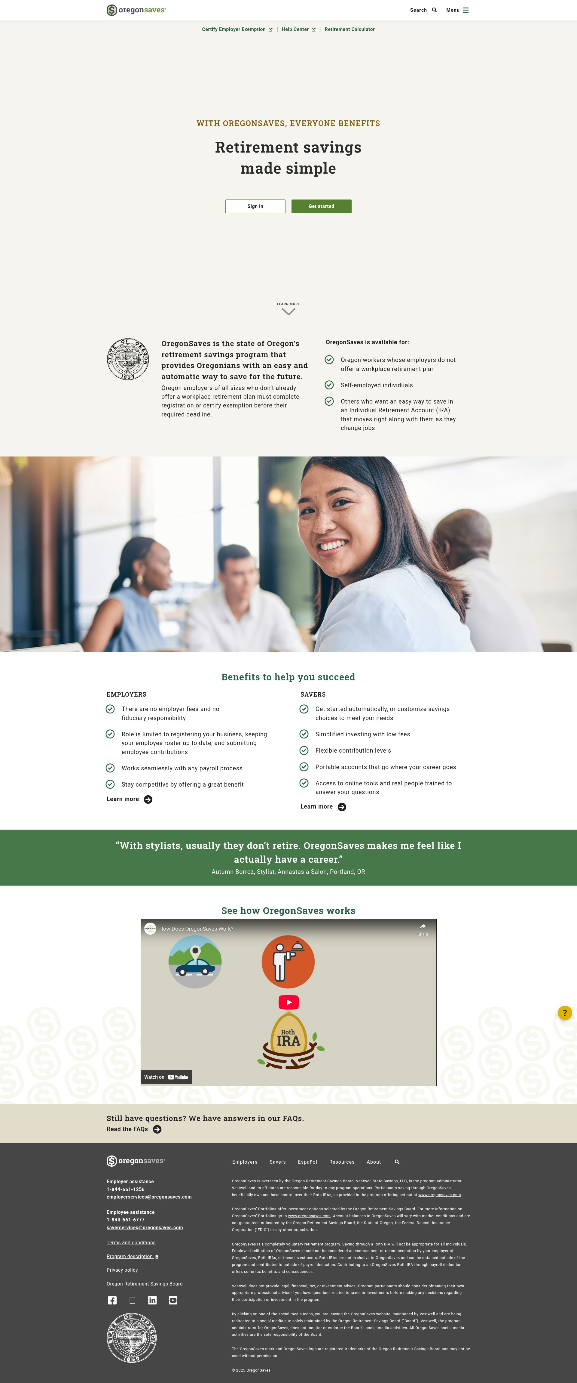 Screenshot of oregonsaves.com
