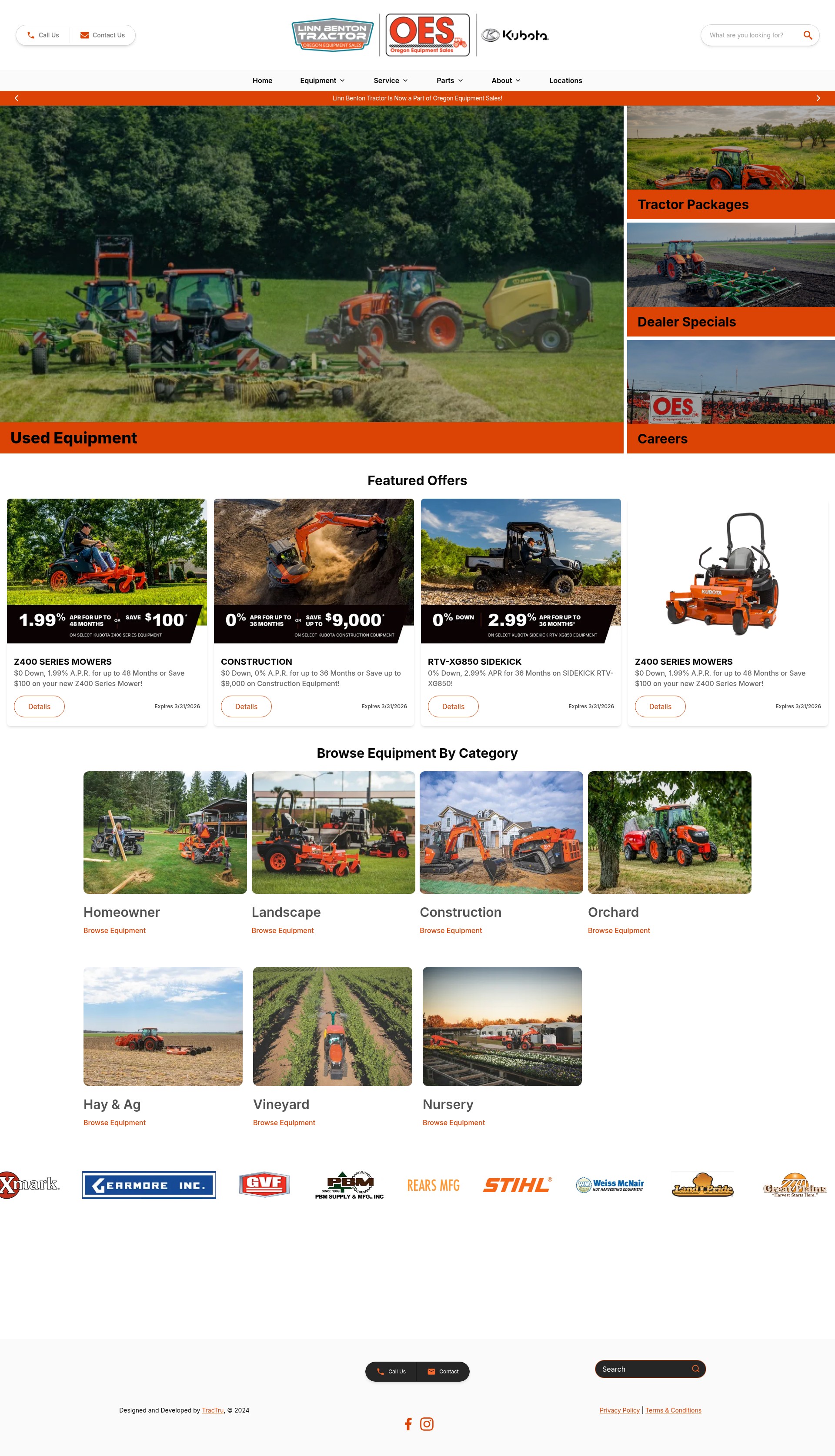 Screenshot of orequipmentsales.com