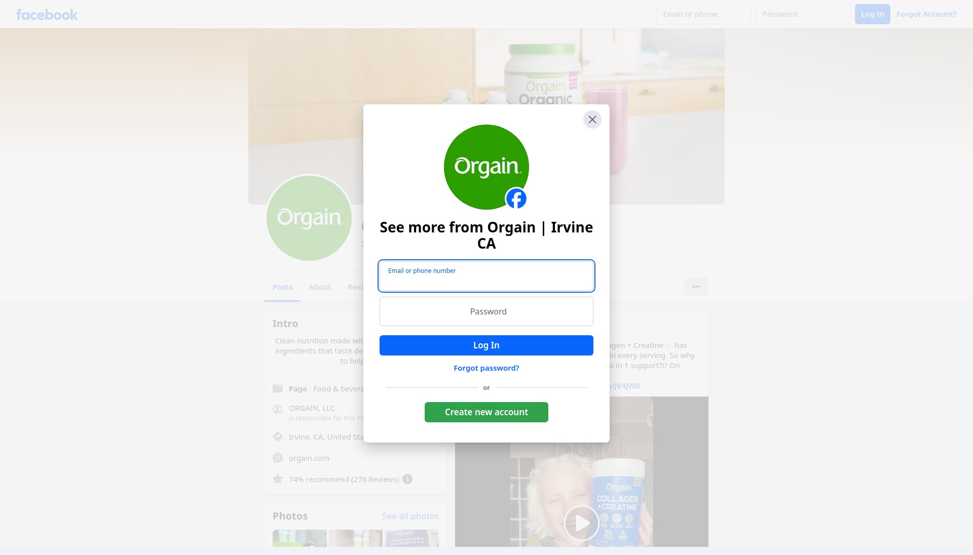 Screenshot of orgain.com