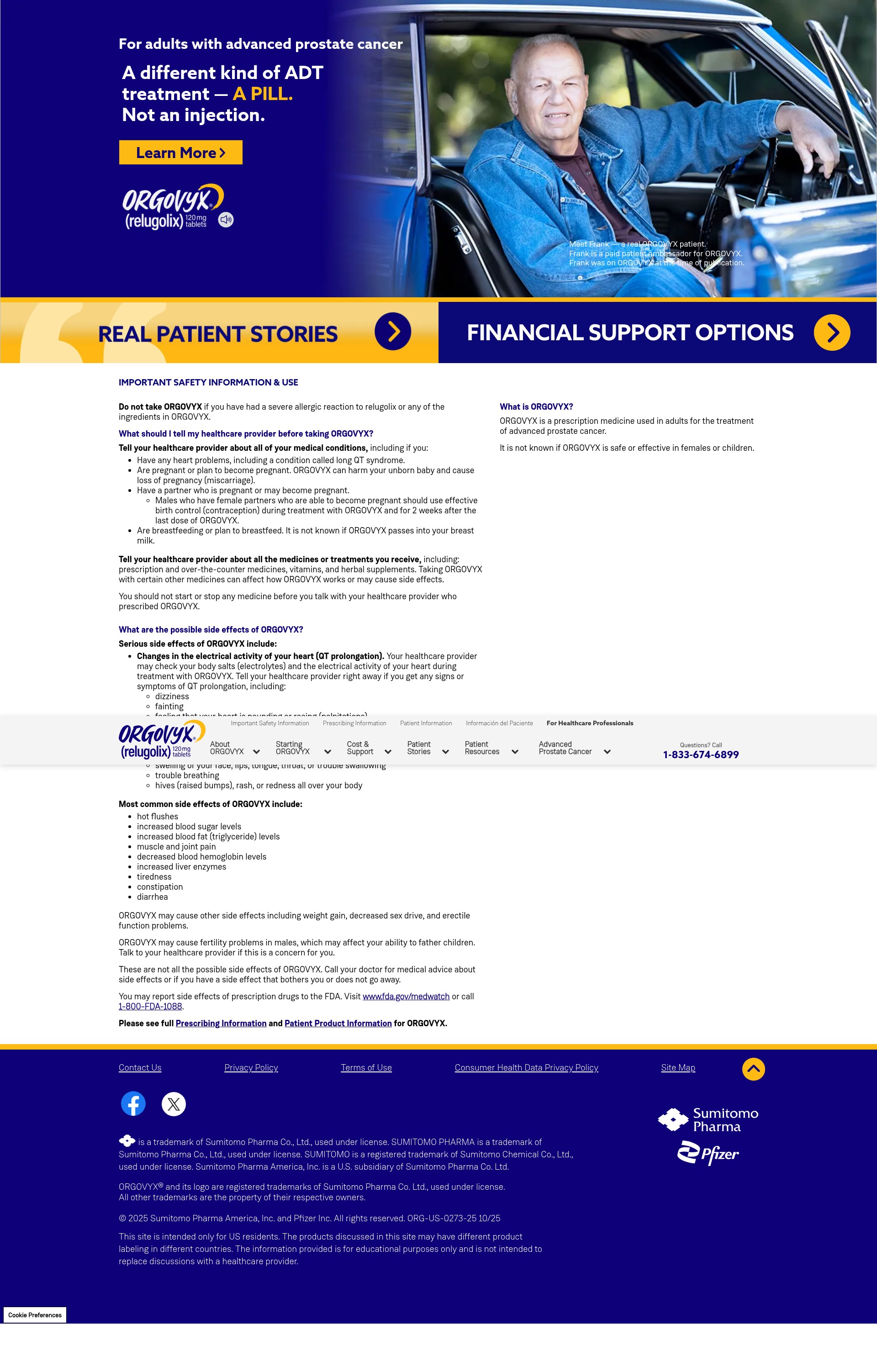 Screenshot of orgovyx.com