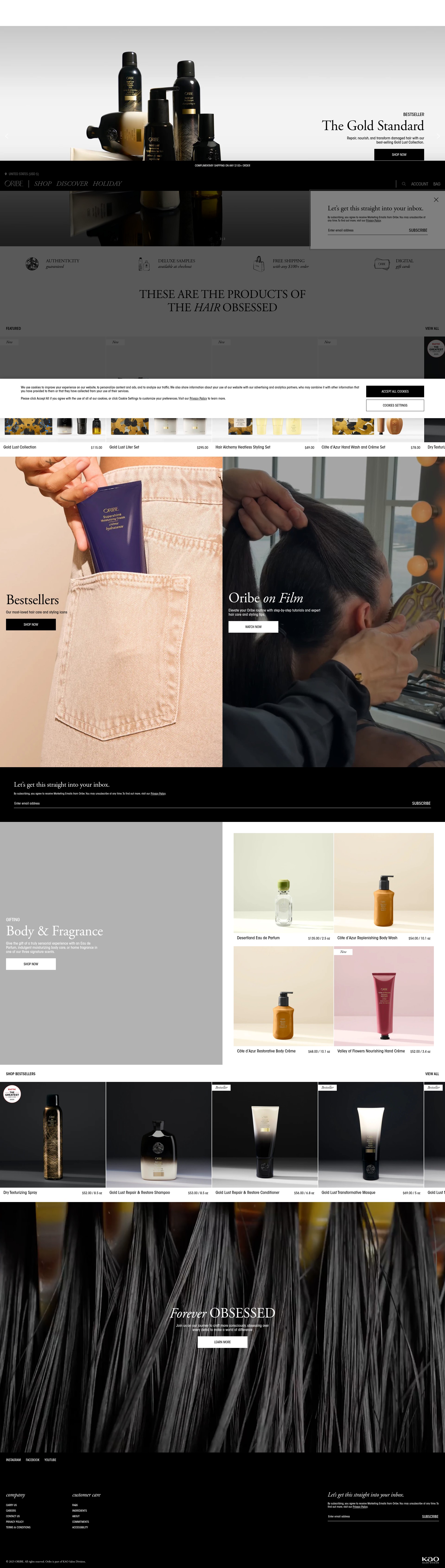 Screenshot of oribe.com