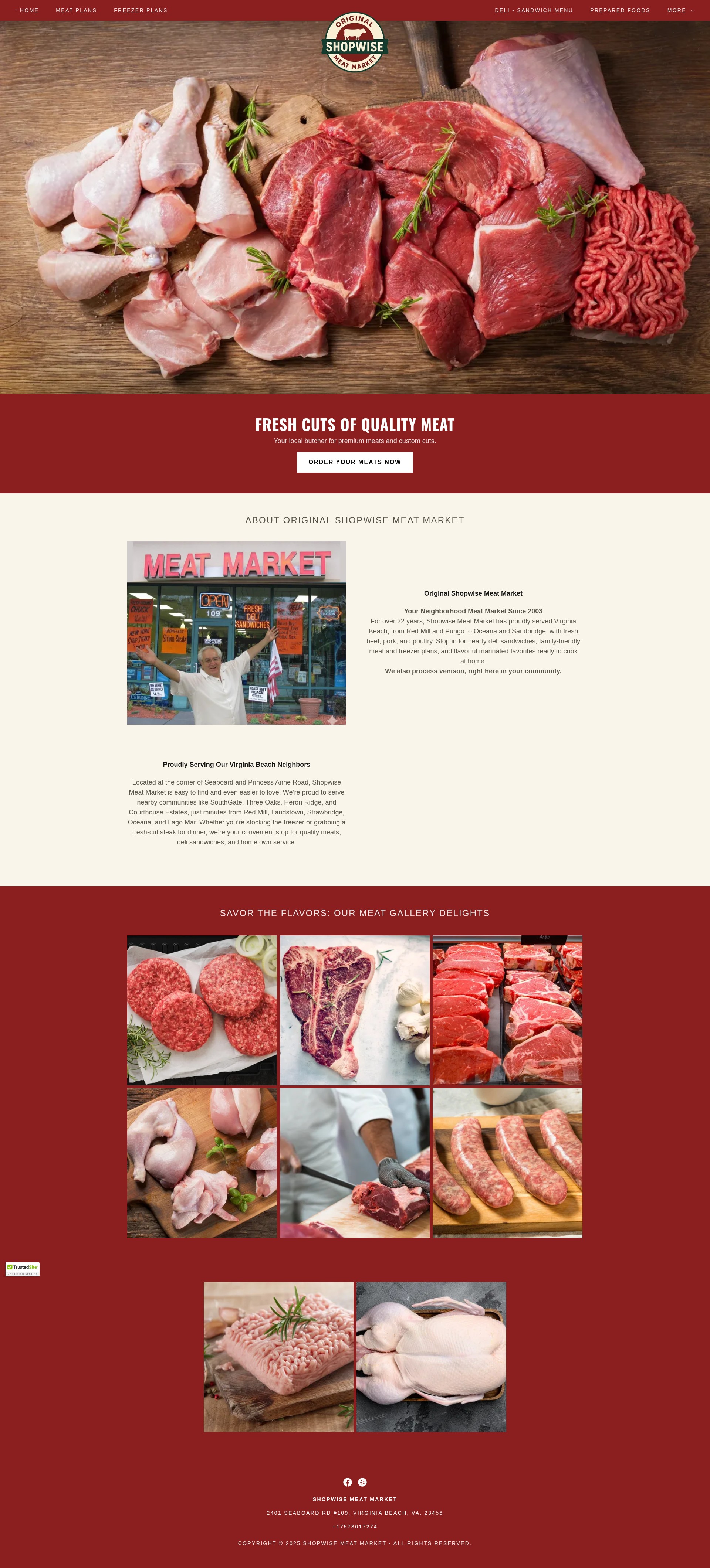 Screenshot of originalshopwisemeatmarket.com