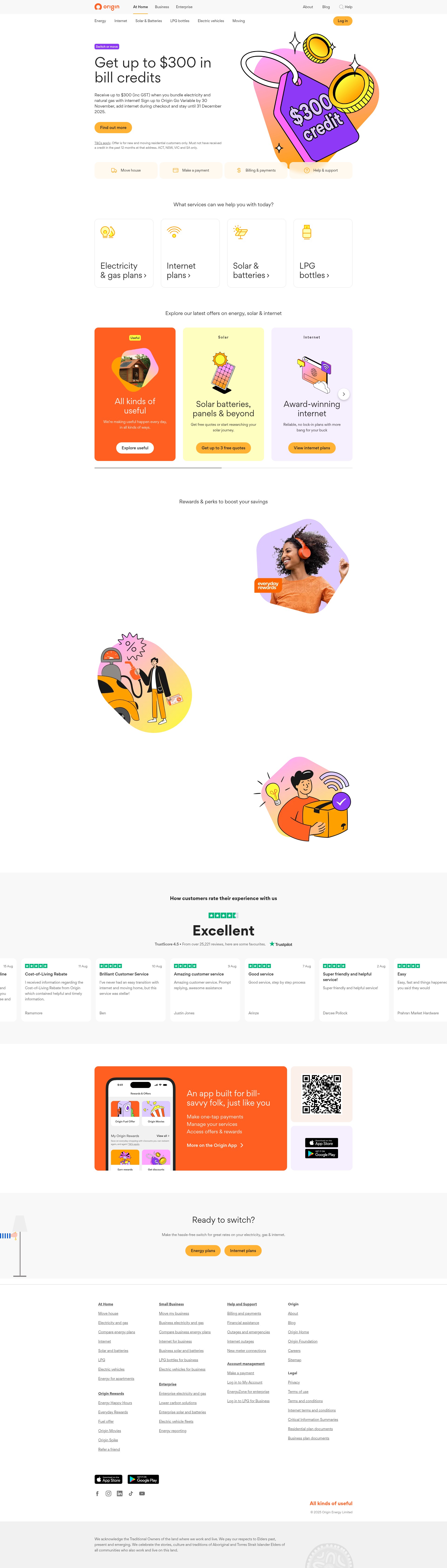 Screenshot of originenergy.com.au
