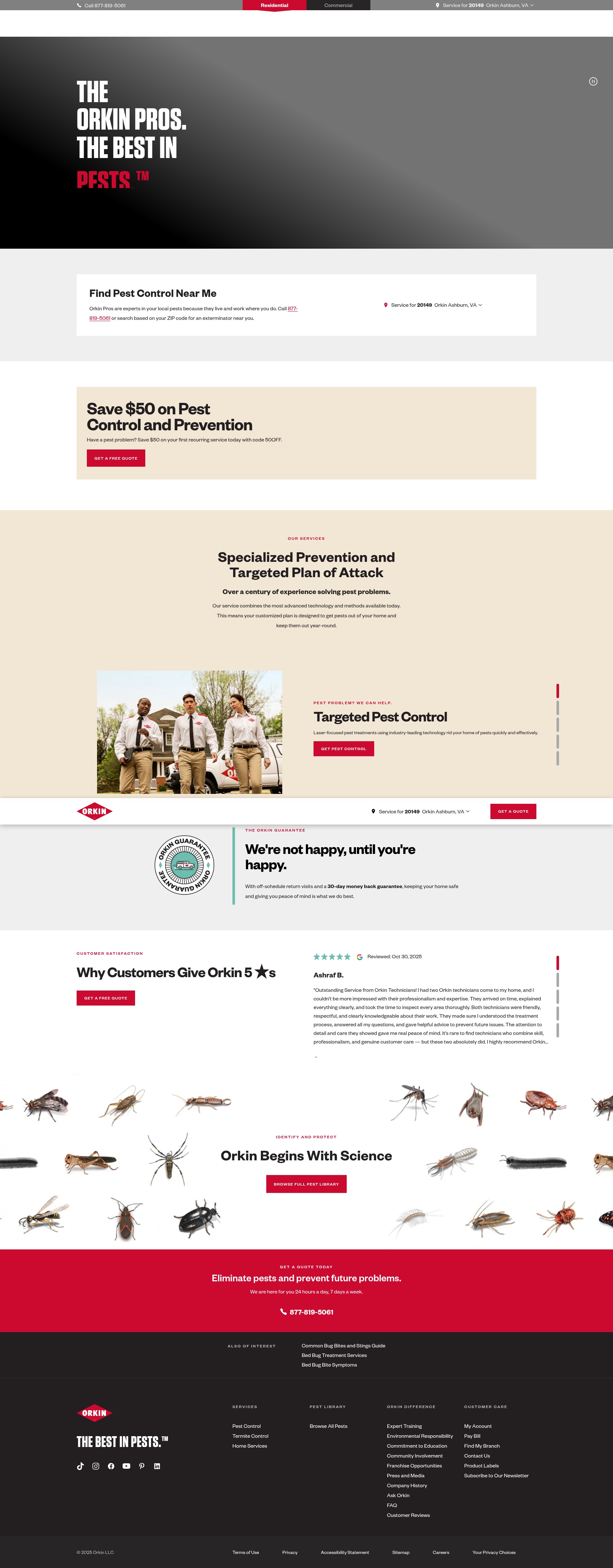 Screenshot of orkin.com