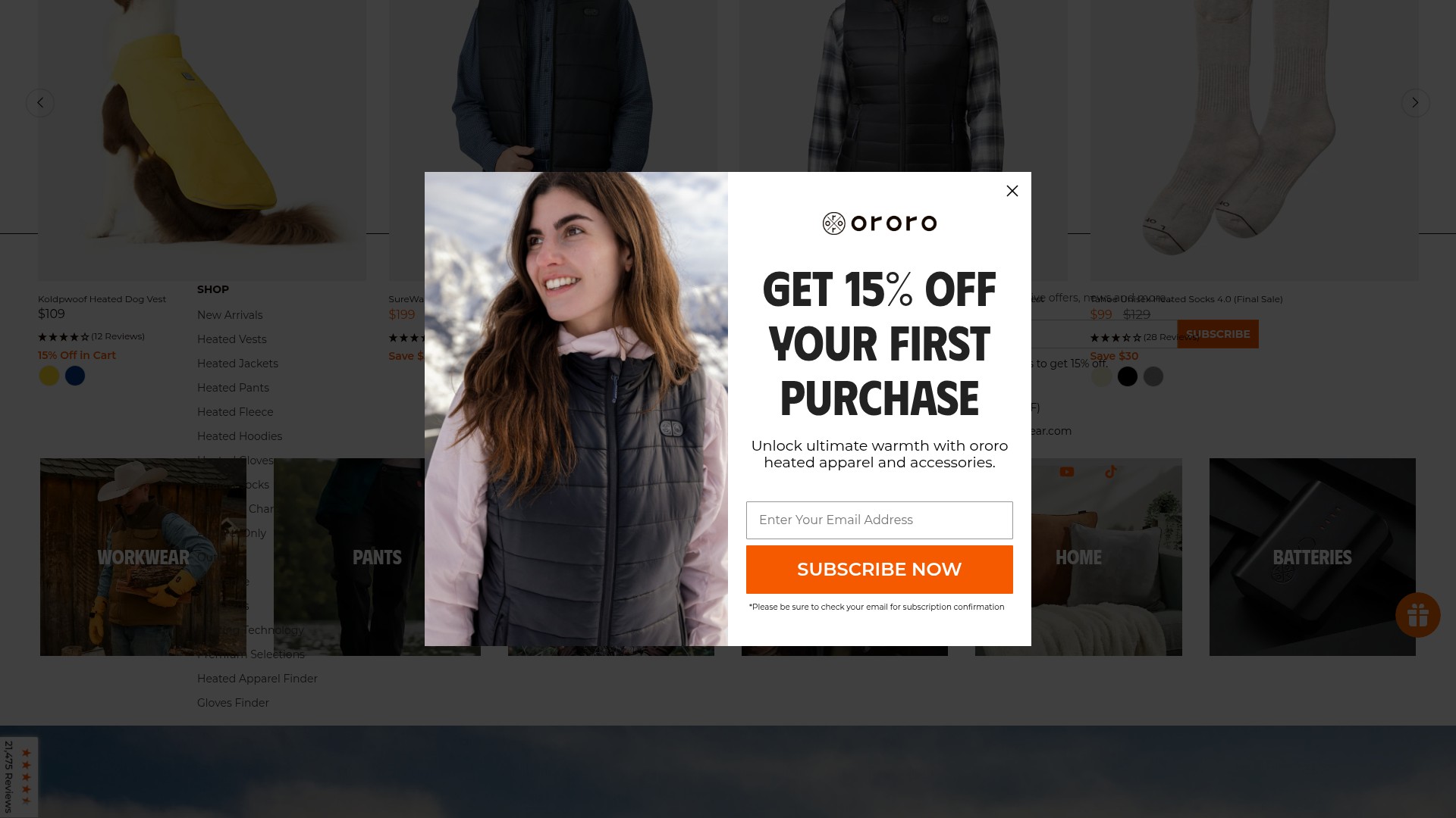 Screenshot of ororowear.com