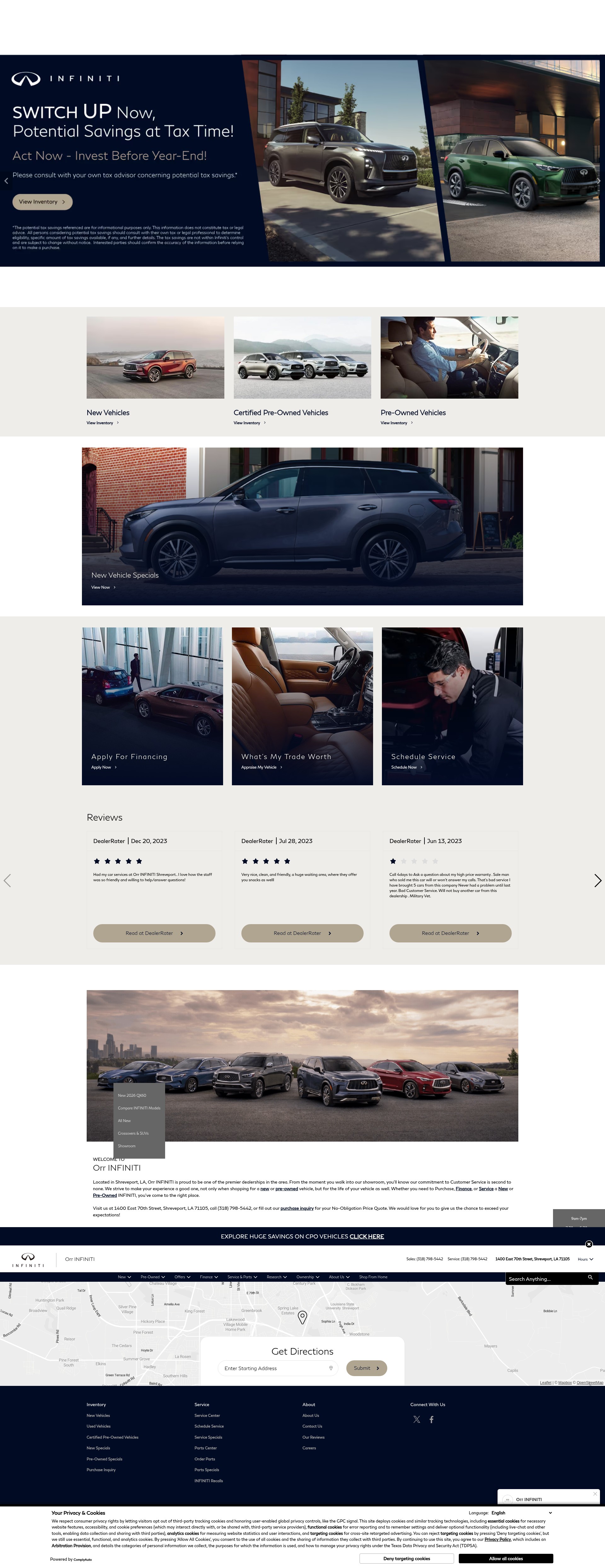 Screenshot of orrinfiniti.com
