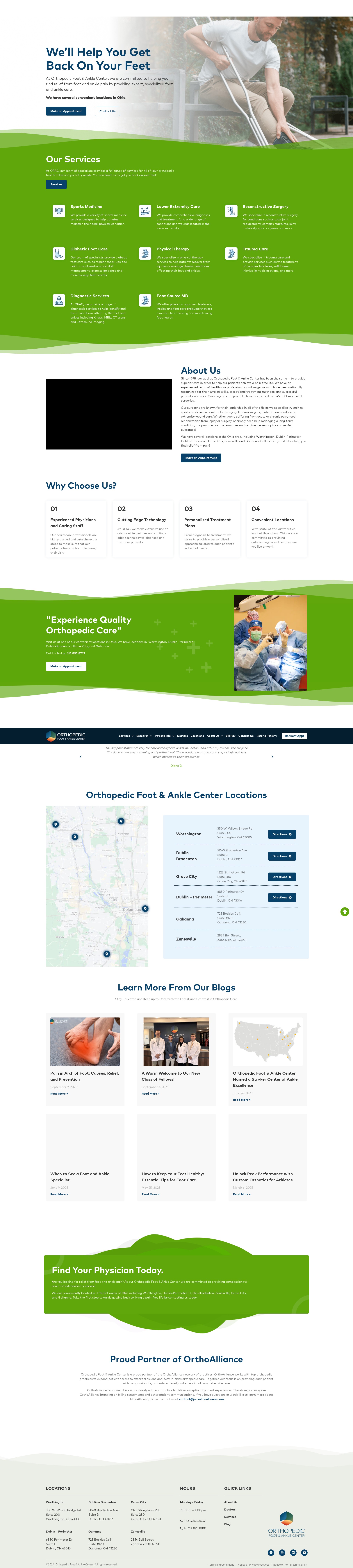 Screenshot of orthofootankle.com