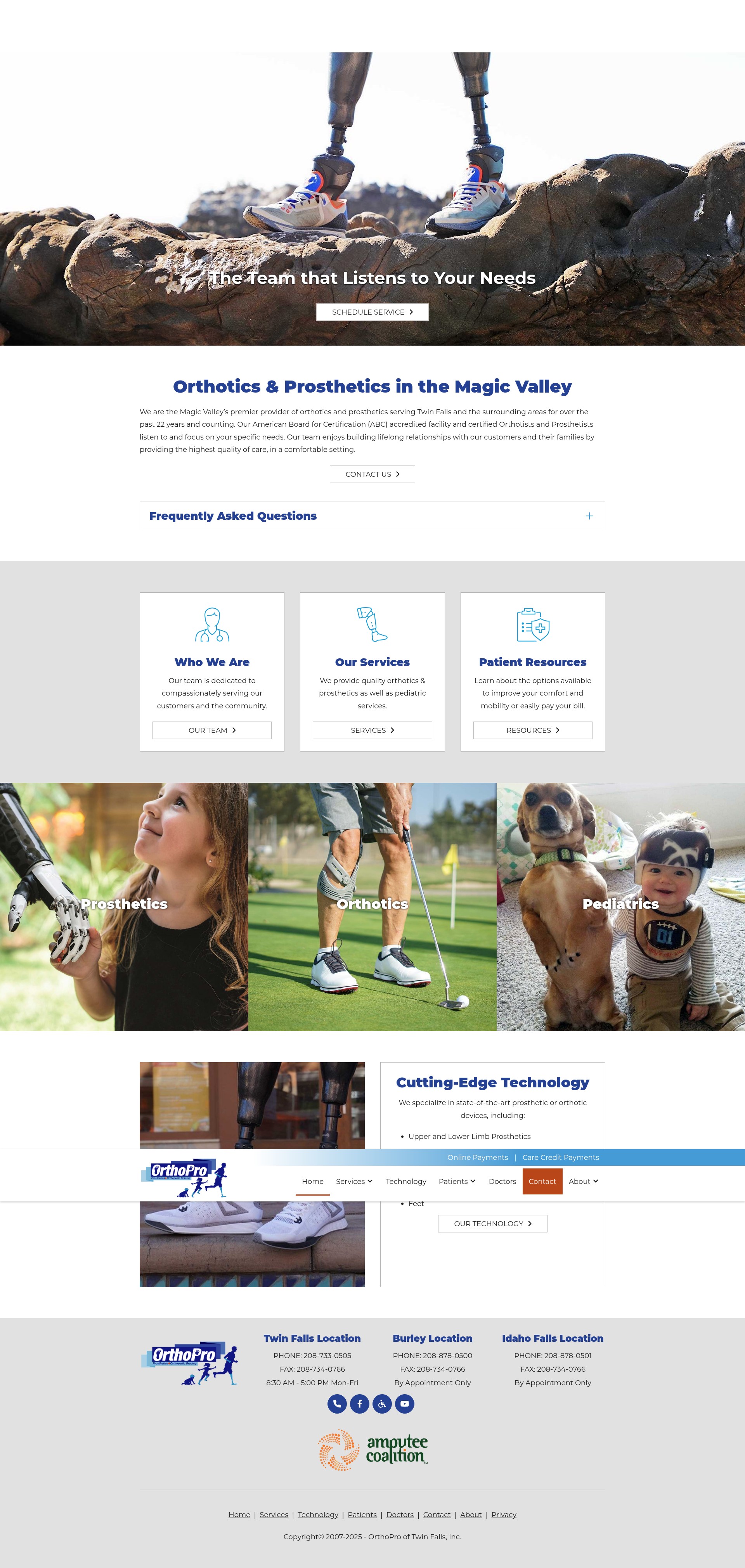 Screenshot of orthoprotwinfalls.com