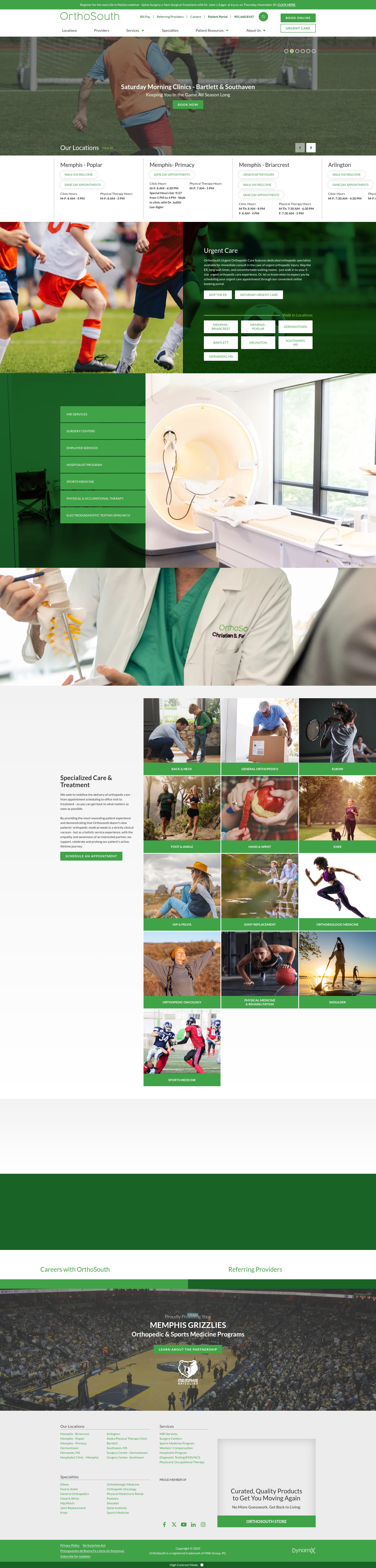 Screenshot of orthosouth.org
