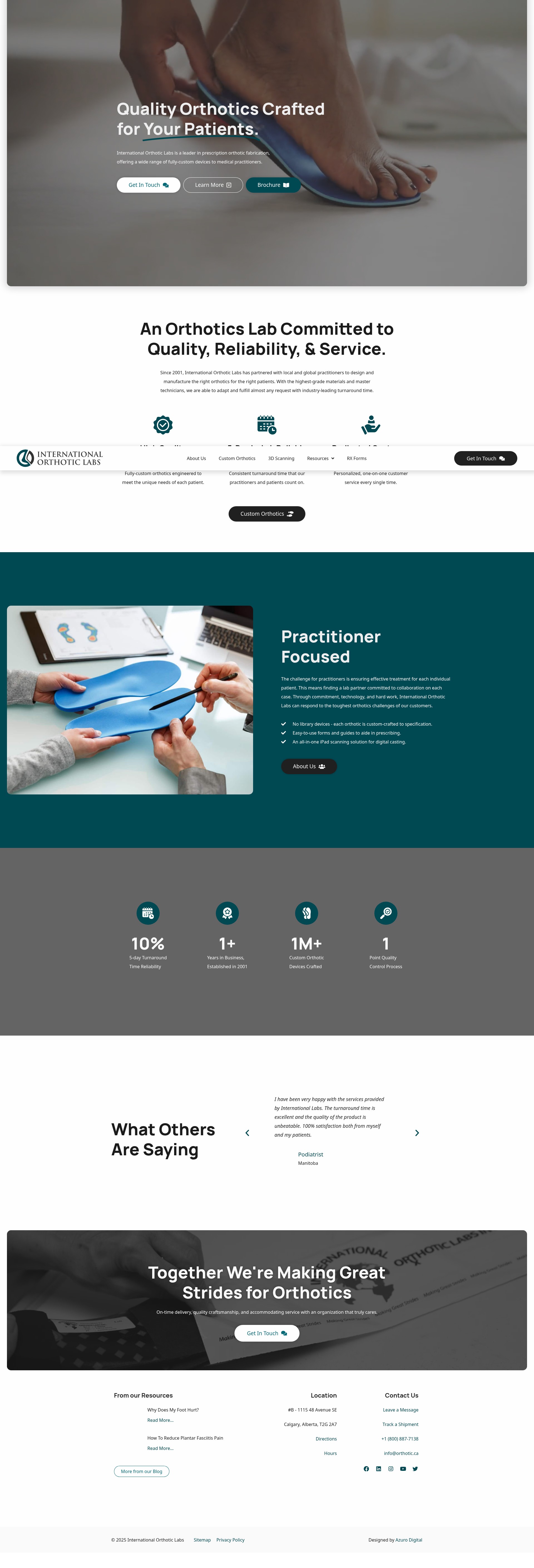Screenshot of orthotic.ca