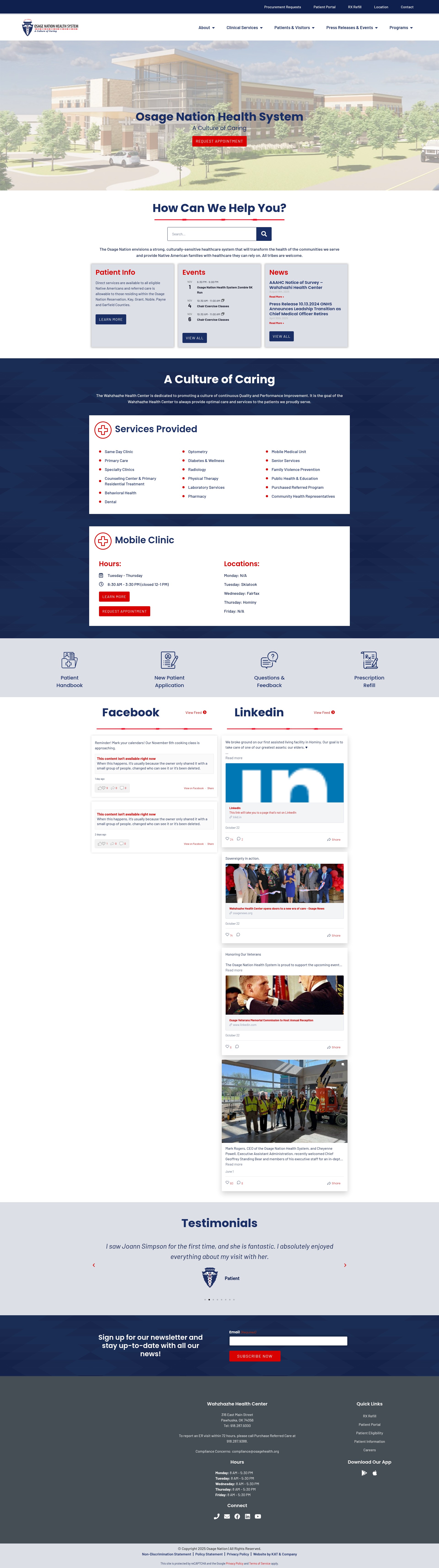Screenshot of osagehealth.org