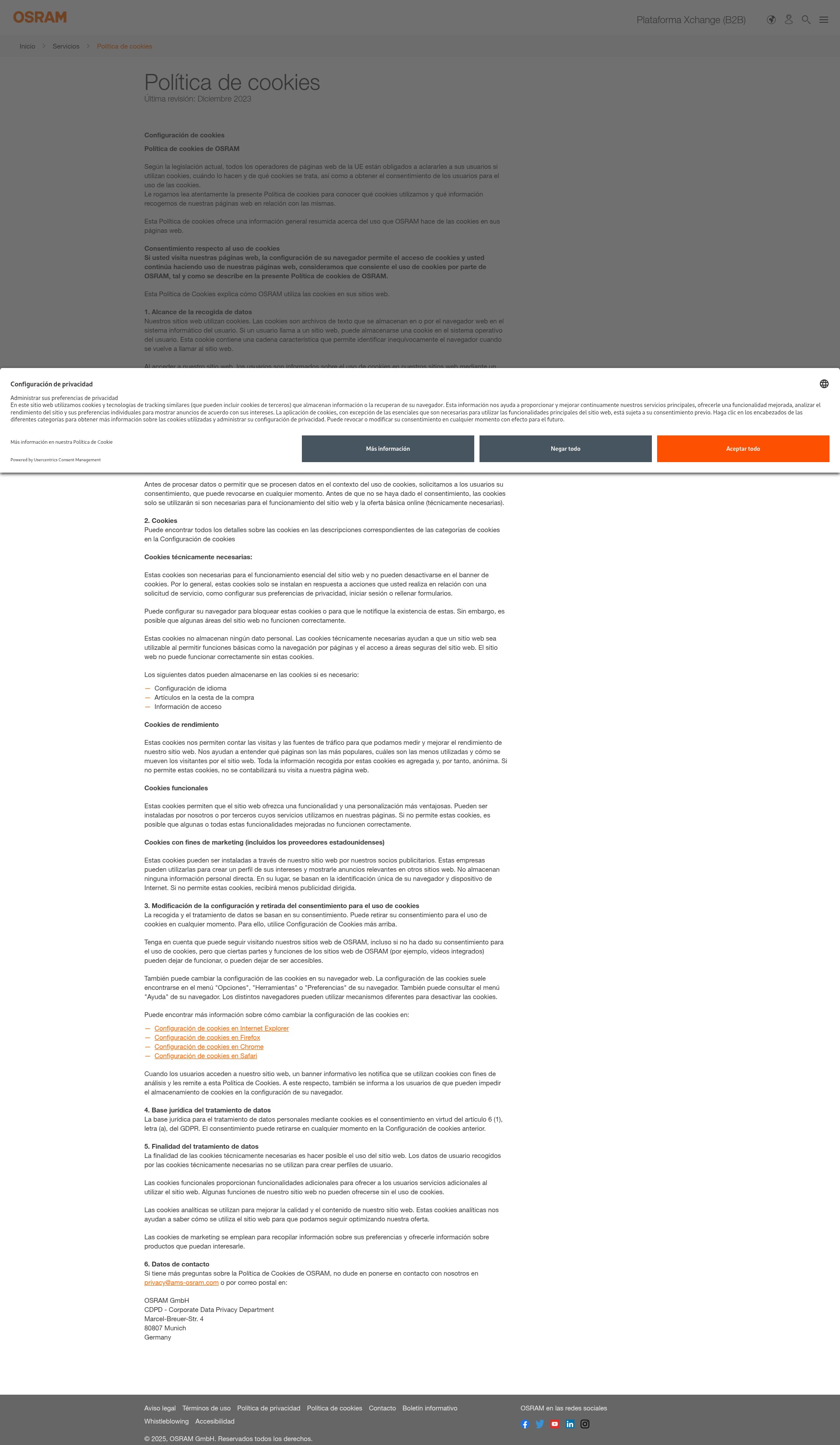 Screenshot of osram.es
