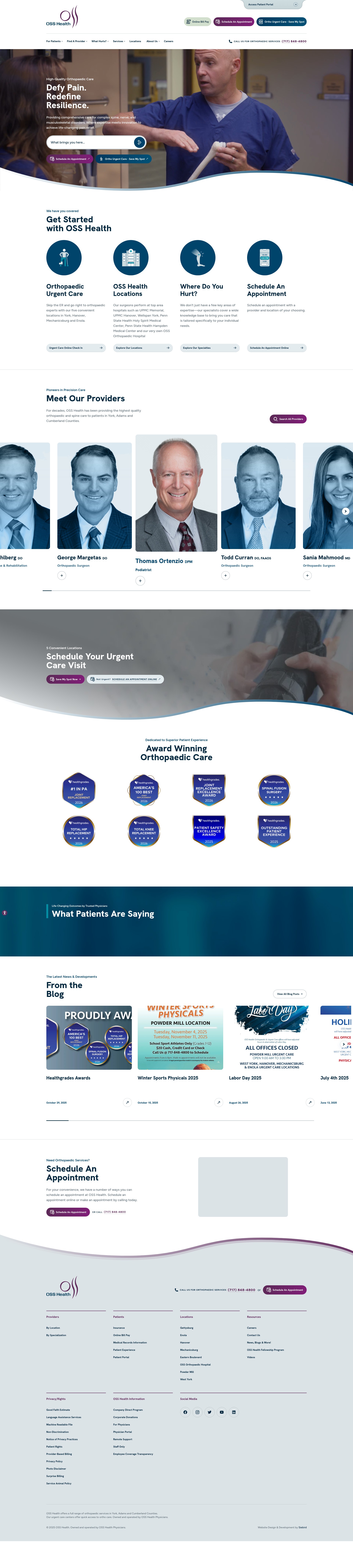 Screenshot of osshealth.com