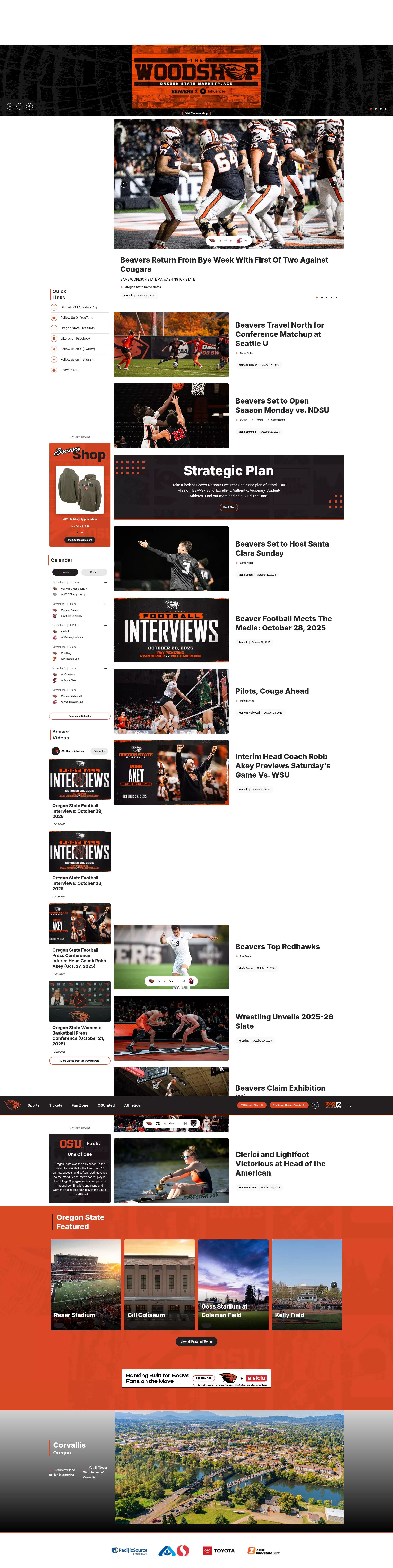 Screenshot of osubeavers.com