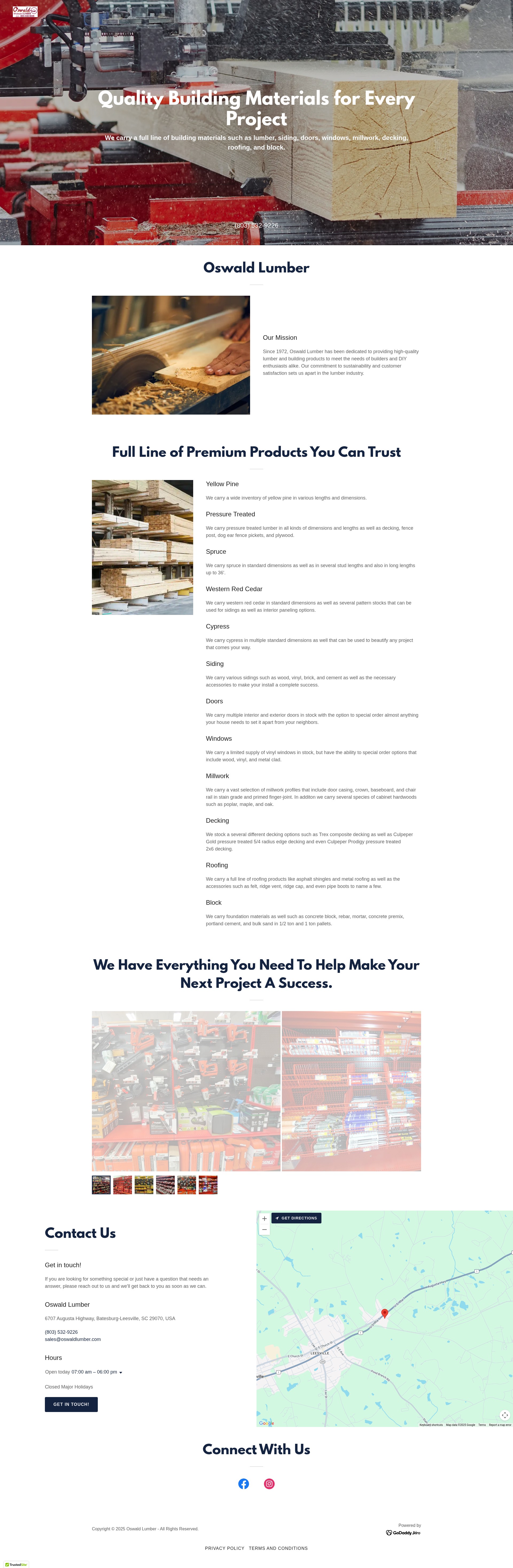 Screenshot of oswaldlumber.com
