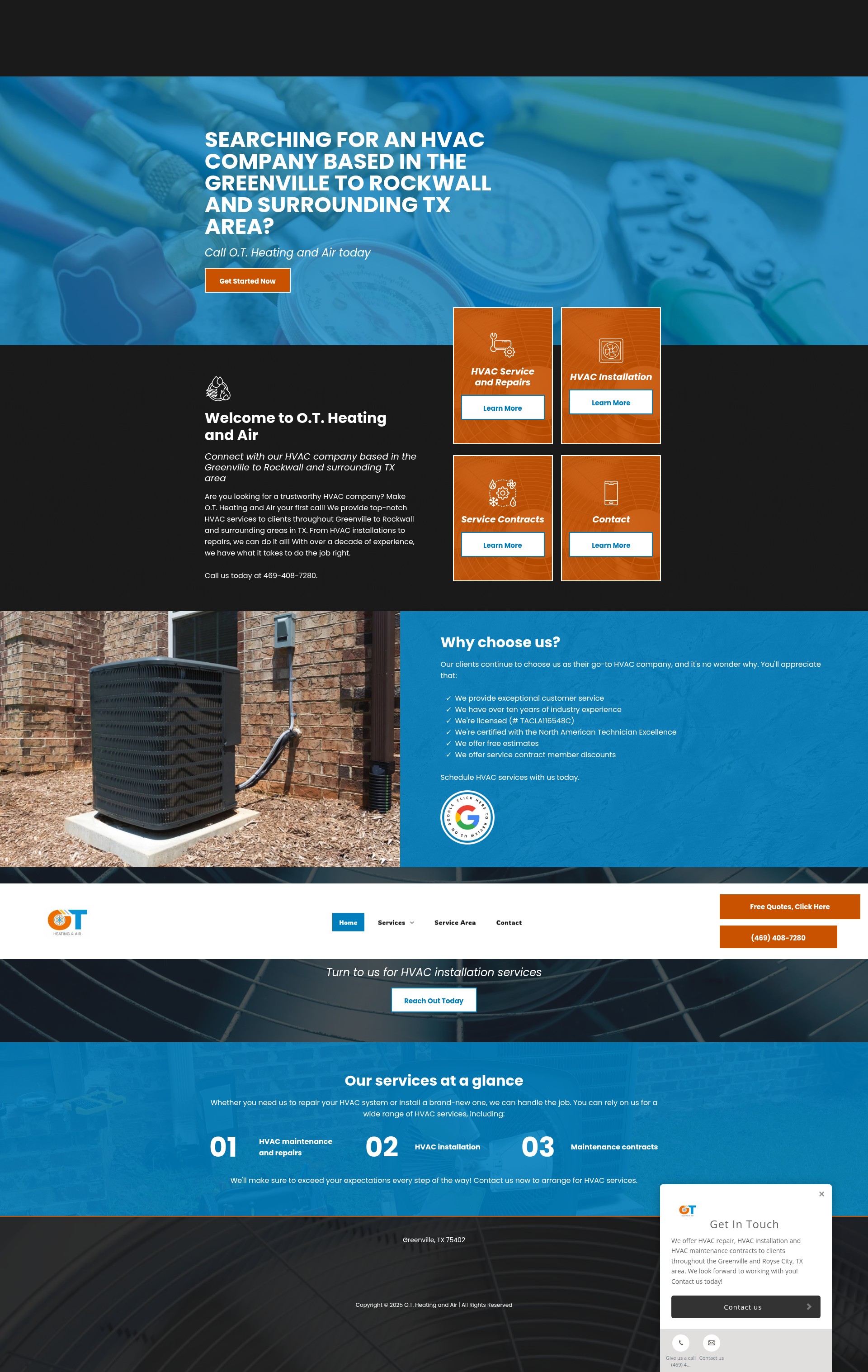 Screenshot of otheatingandairllc.com