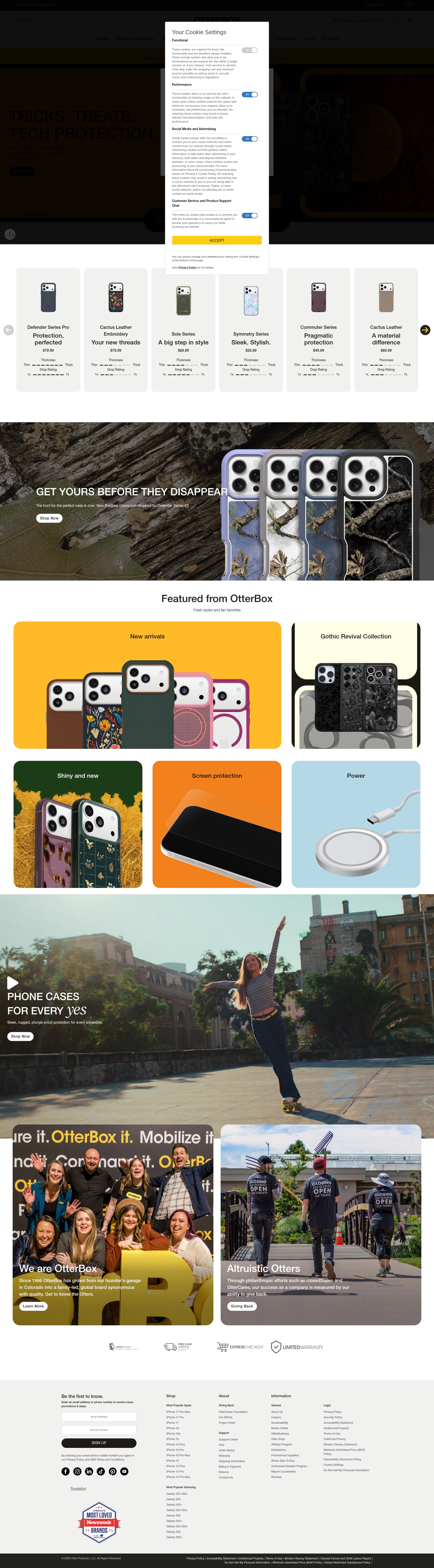 Screenshot of otterbox.com