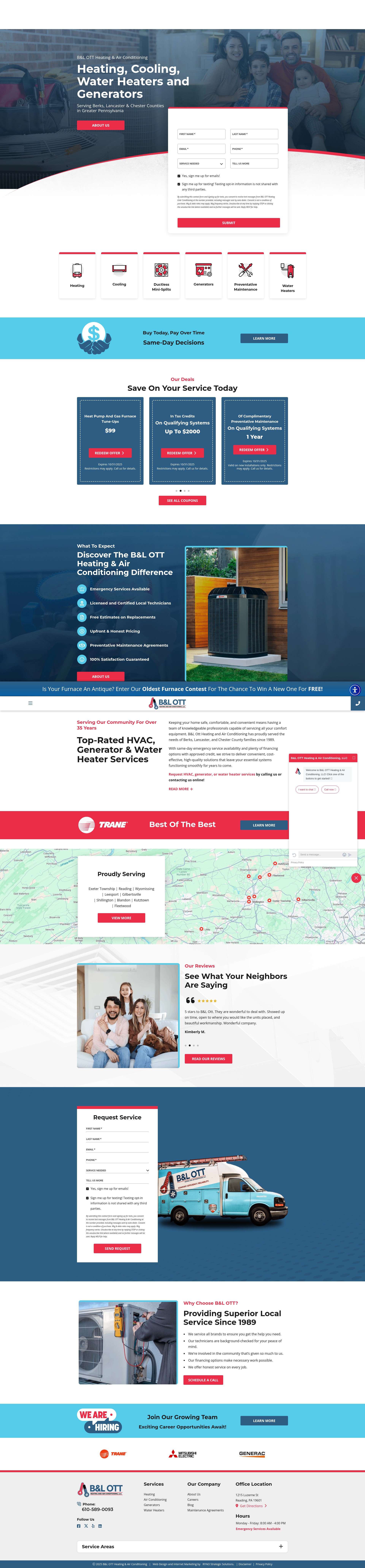 Screenshot of otthvac.com