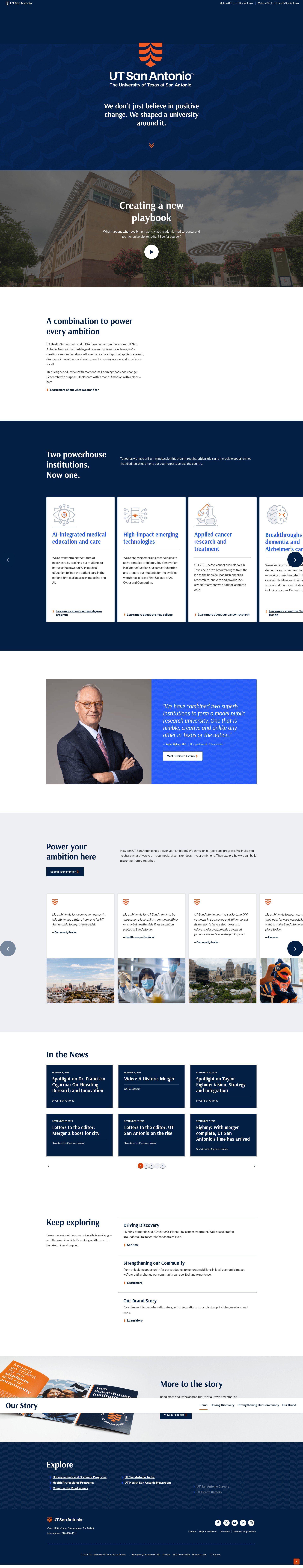 Screenshot of our.utsa.edu