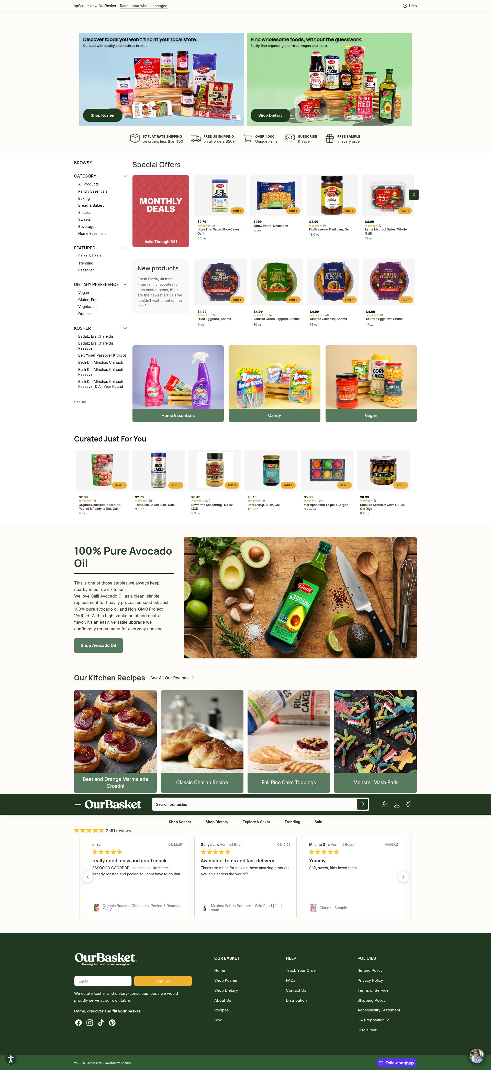 Screenshot of ourbasket.com