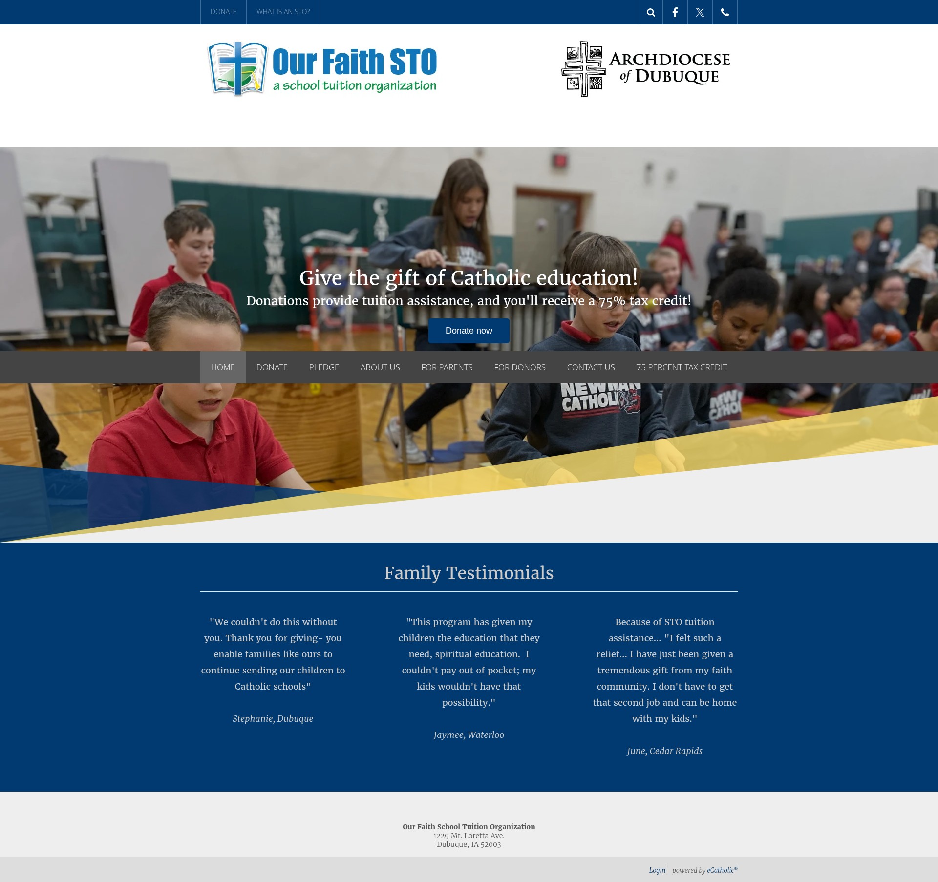 Screenshot of ourfaithsto.org
