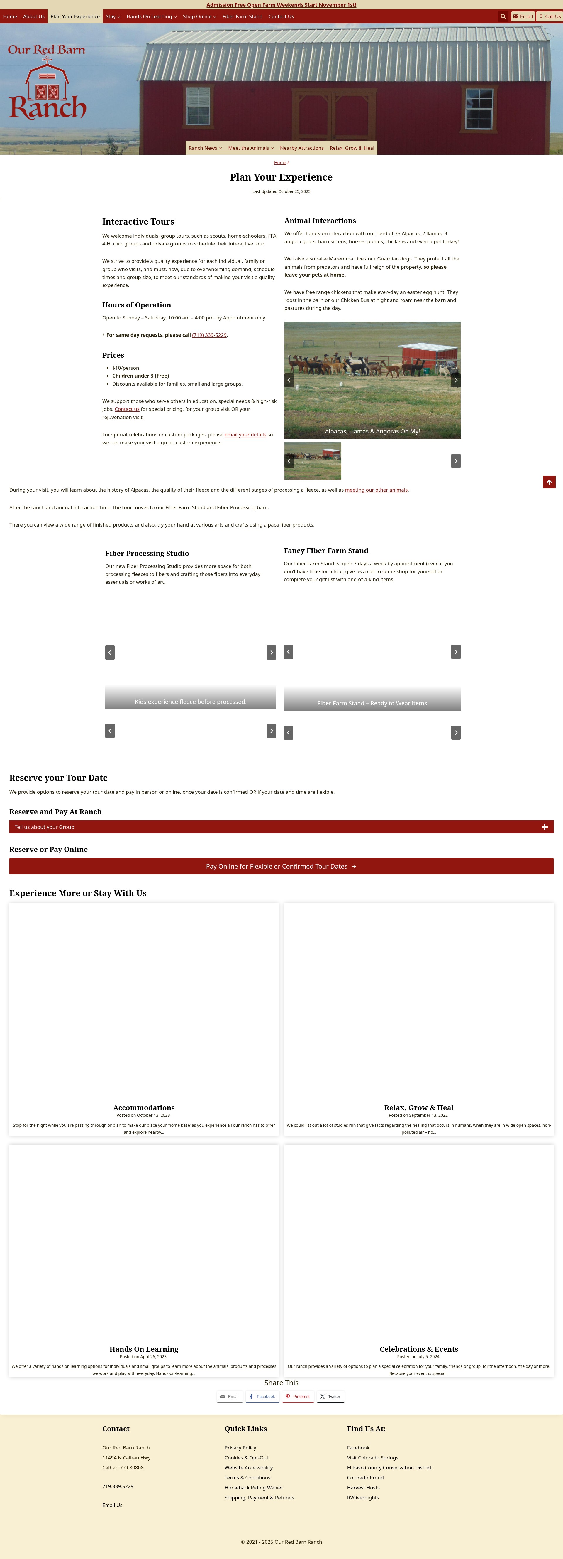 Screenshot of ourredbarnranch.com