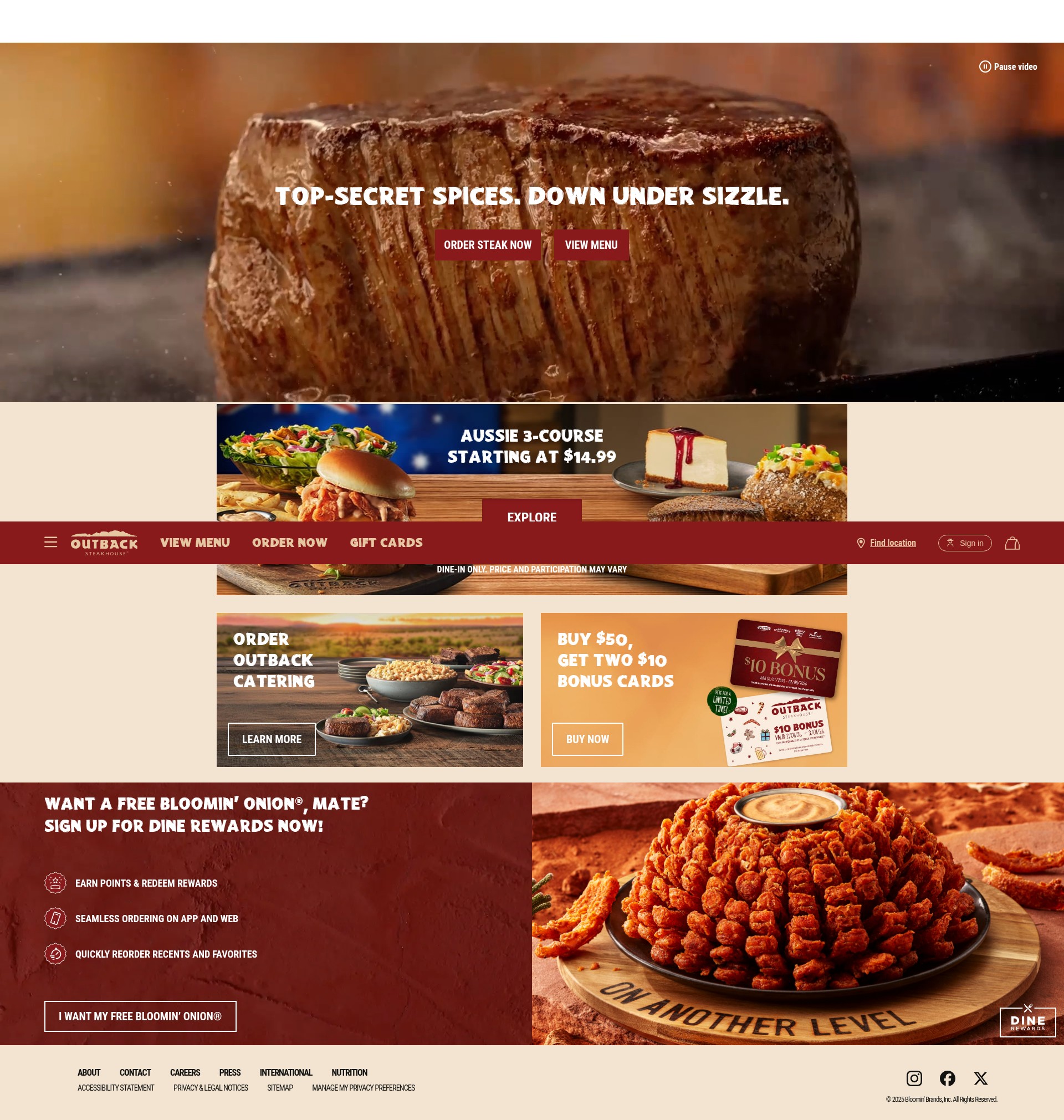 Screenshot of outback.com