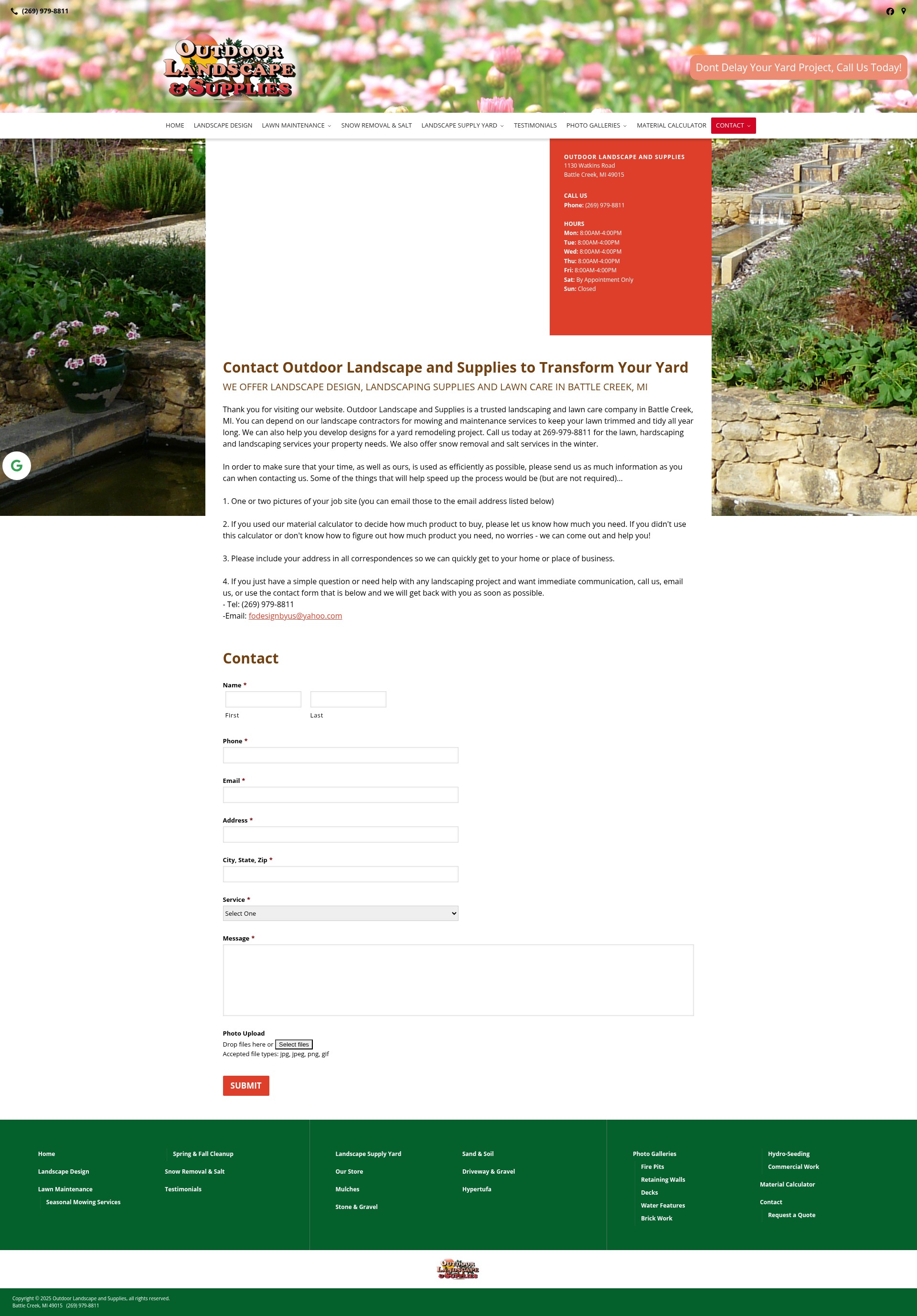 Screenshot of outdoorlandscapeandsupplies.com