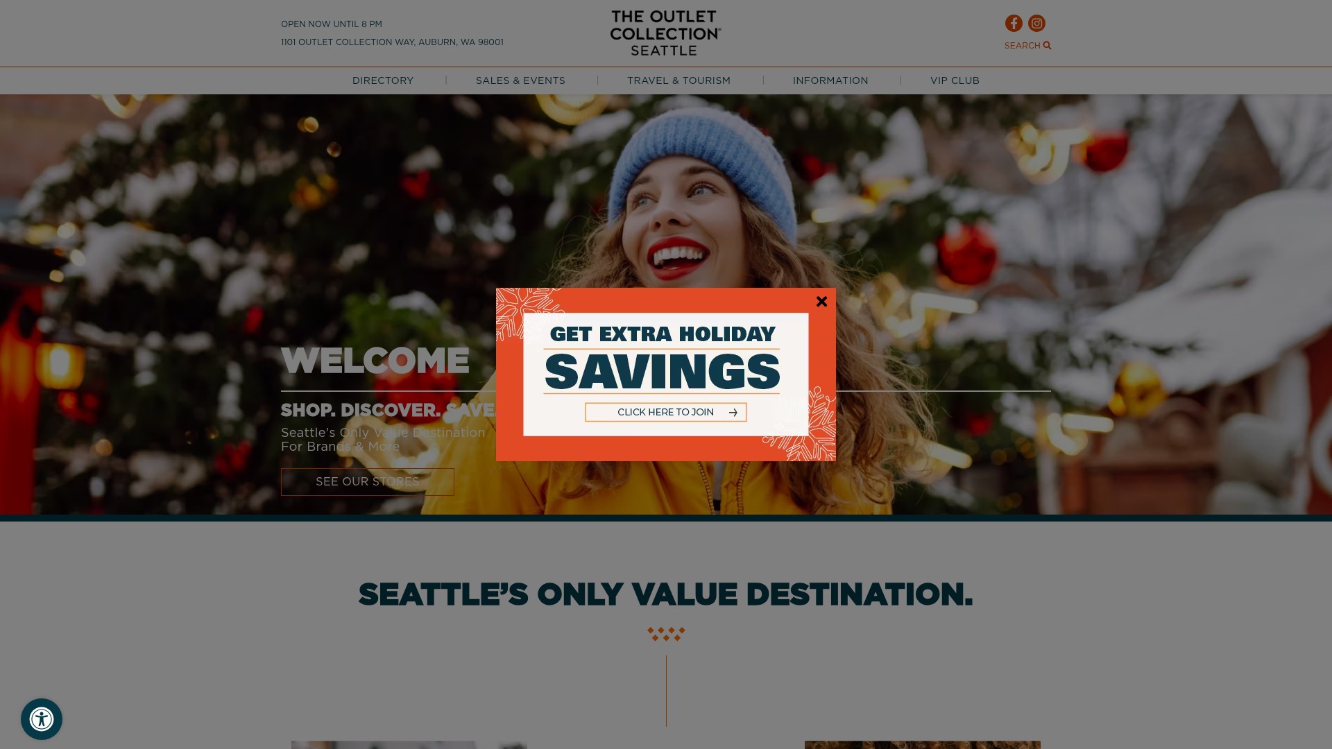 Screenshot of outletcollectionseattle.com