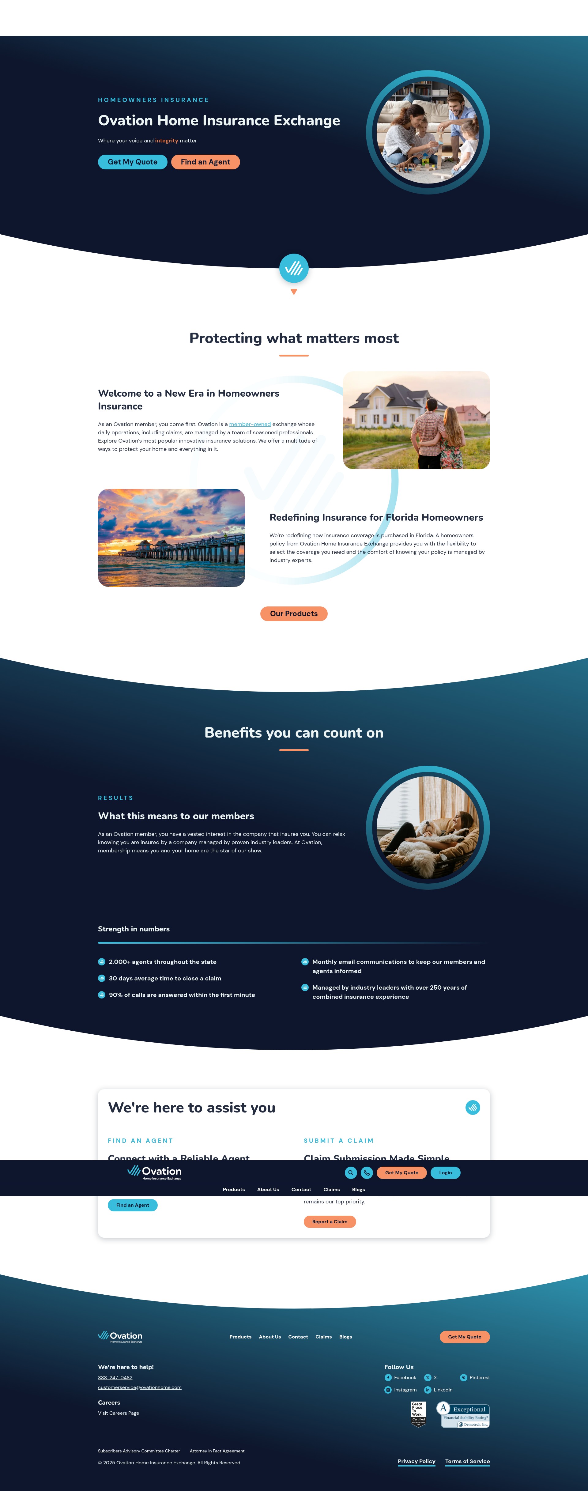 Screenshot of ovationhome.com