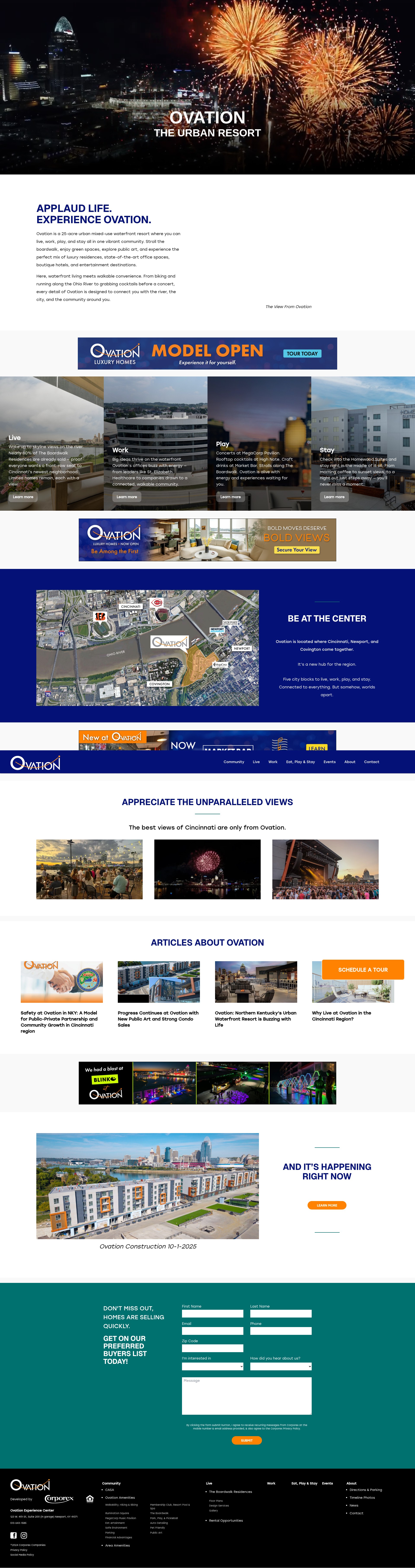 Screenshot of ovationontheriver.com