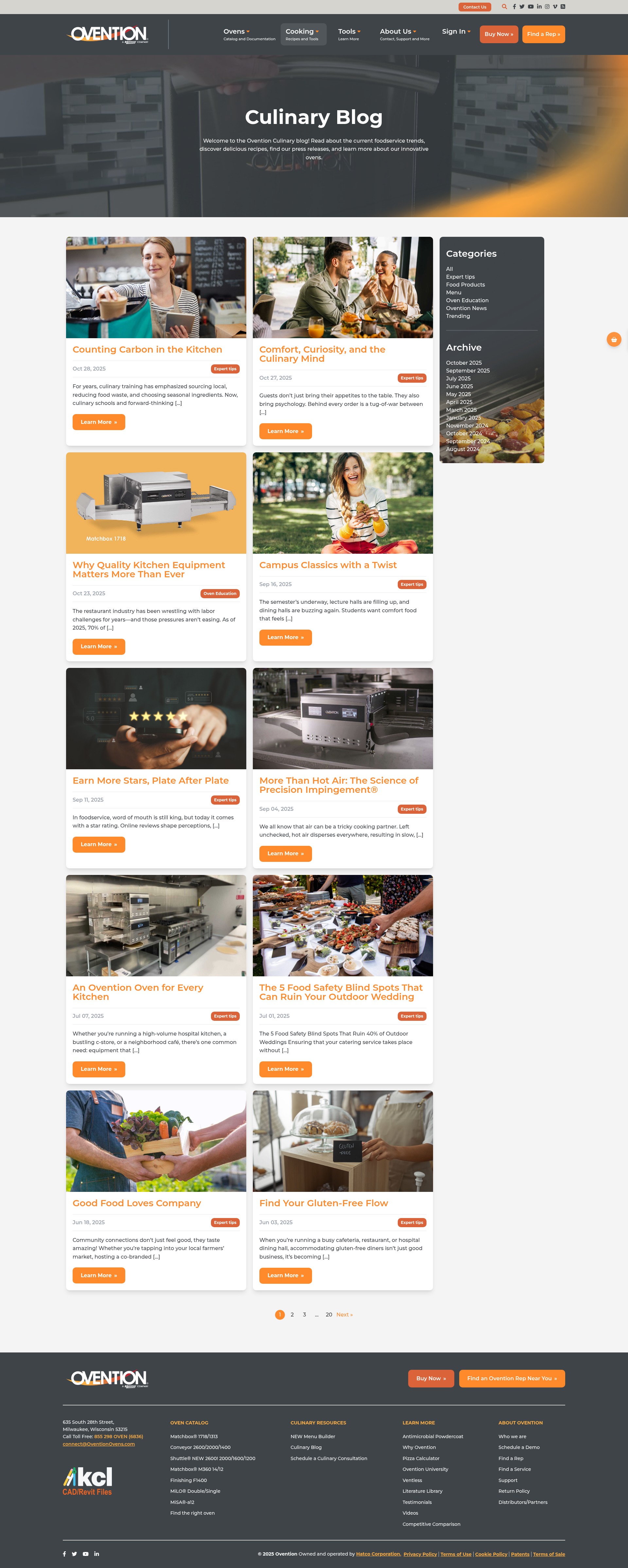 Screenshot of oventionovens.com