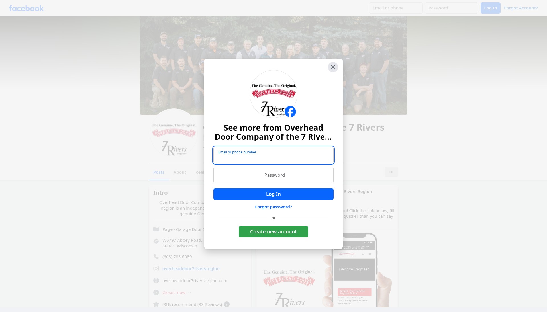 Screenshot of overheaddoor7riversregion.com