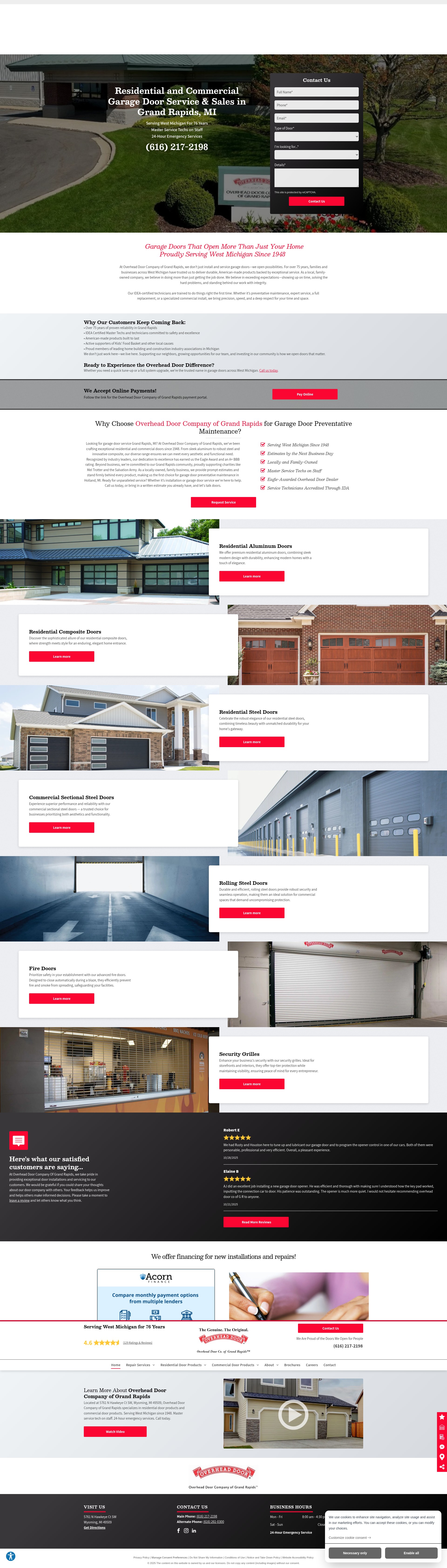 Screenshot of overheaddoorgr.com