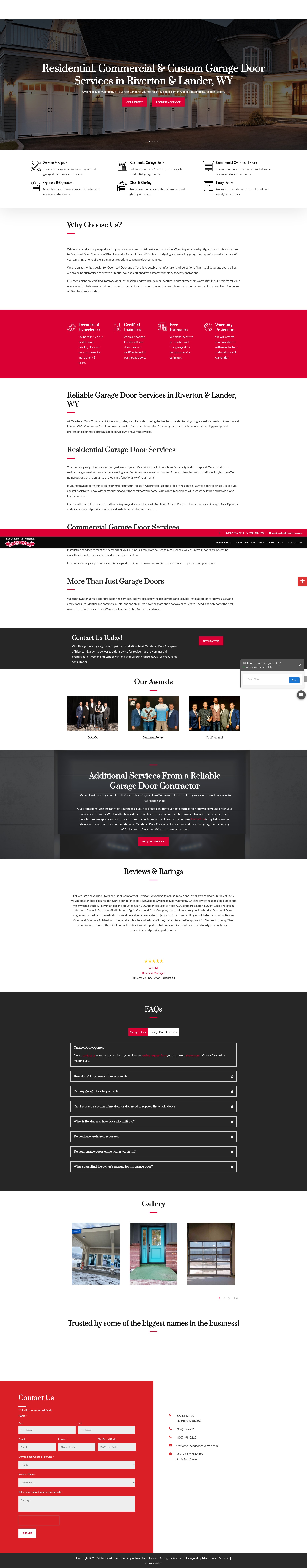 Screenshot of overheaddoorriverton.com