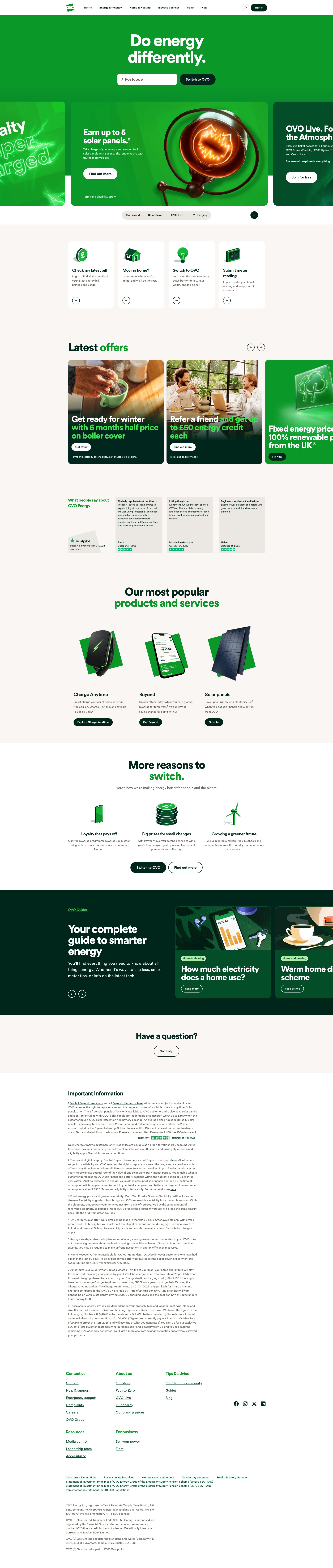 Screenshot of ovoenergy.com