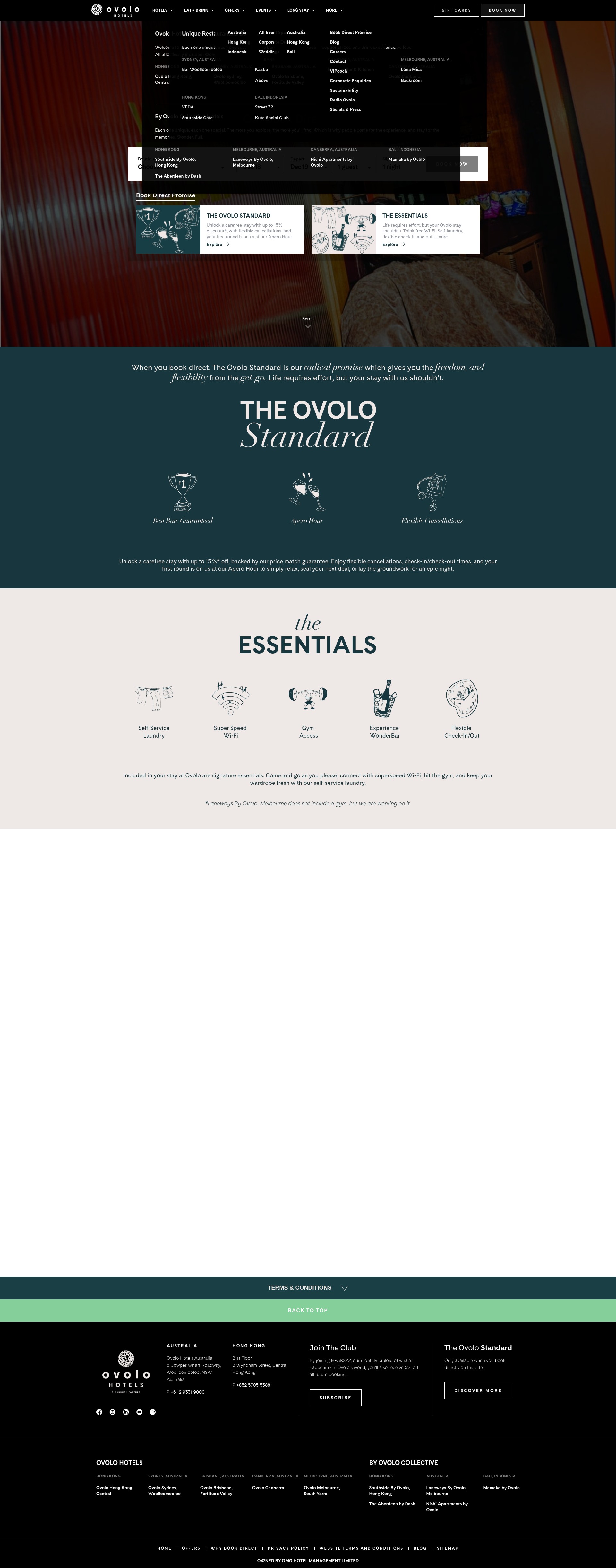 Screenshot of ovolohotels.com.au