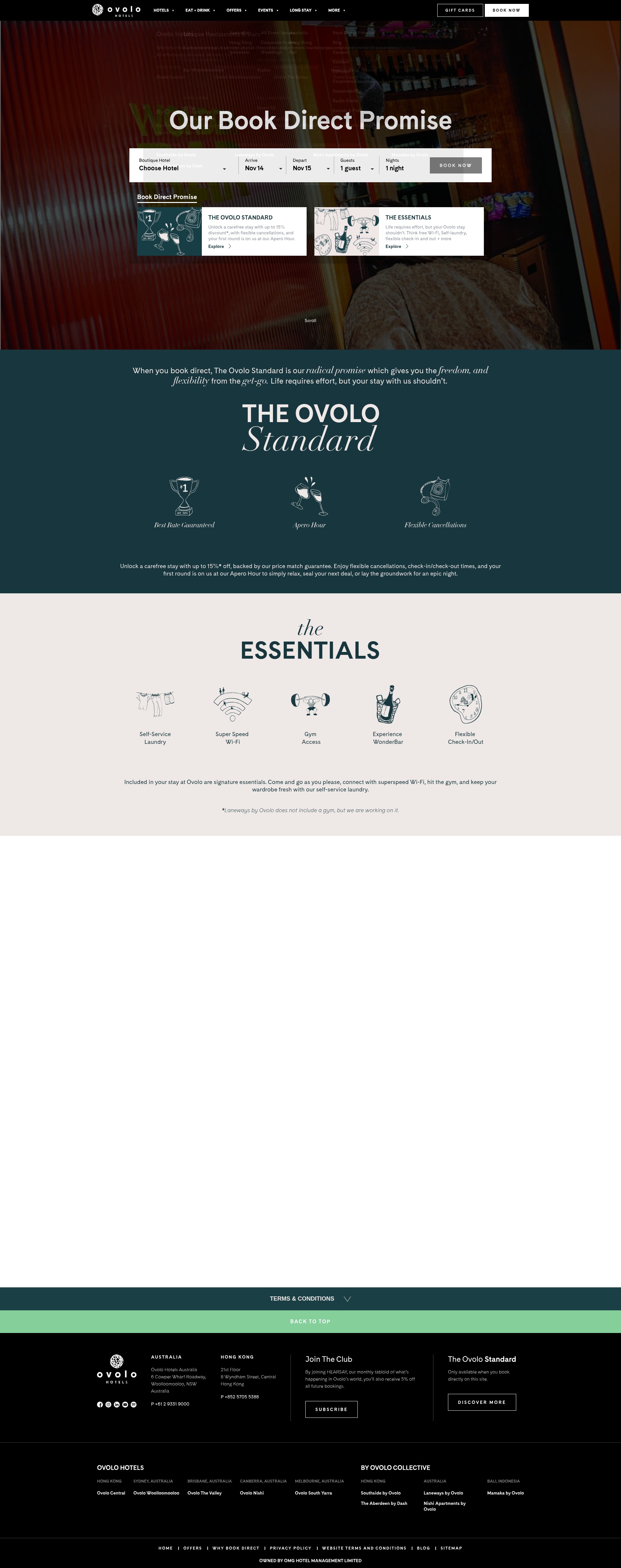 Screenshot of ovolohotels.com