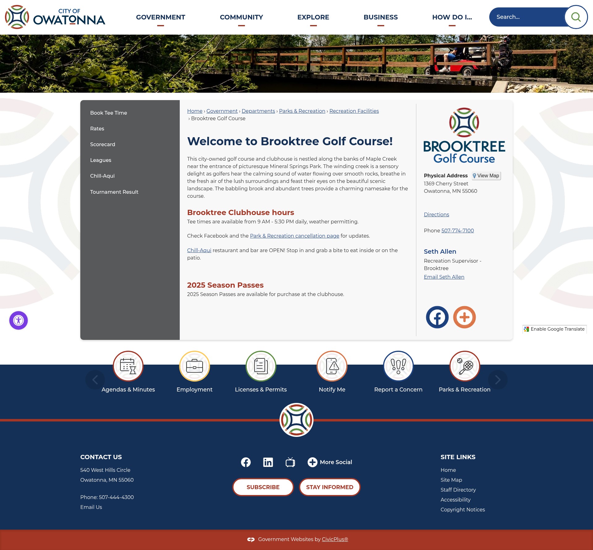 Screenshot of owatonna.gov