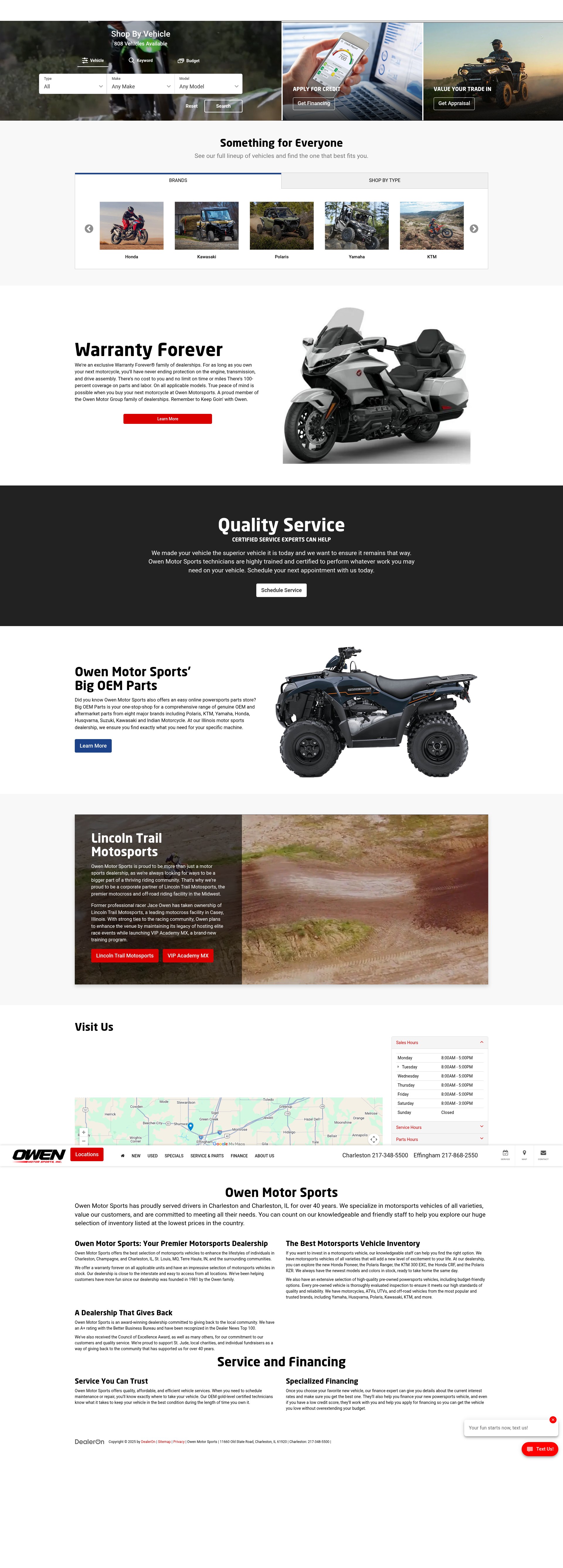 Screenshot of owenmotorsports.com