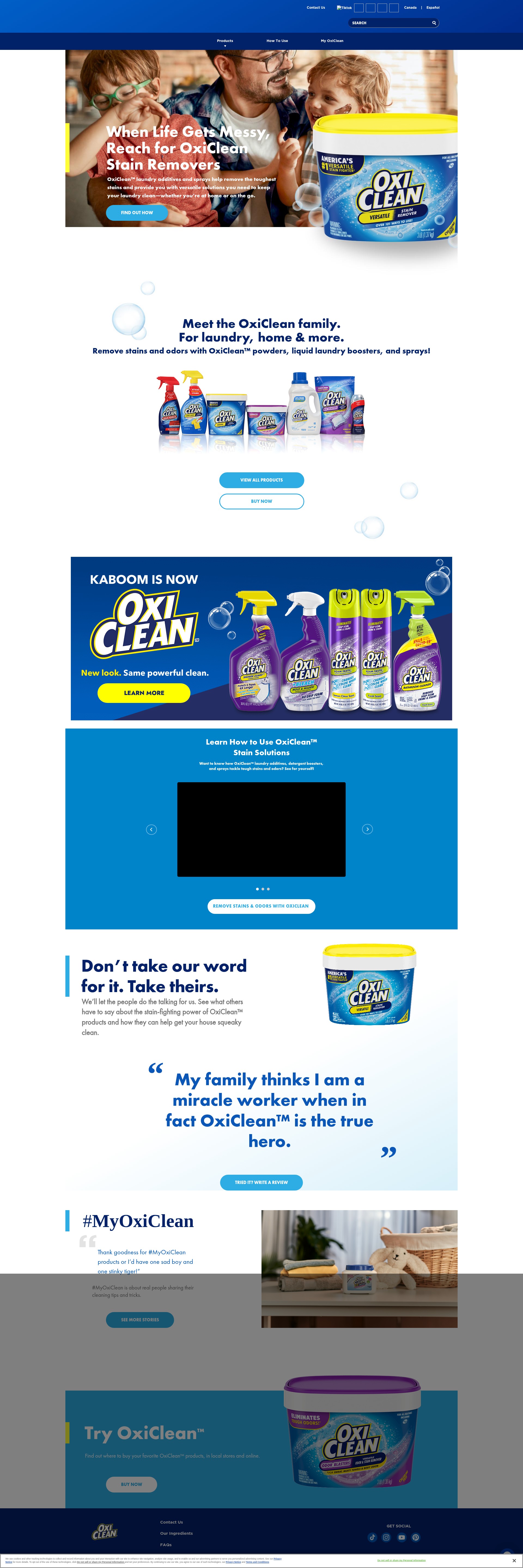 Screenshot of oxiclean.com