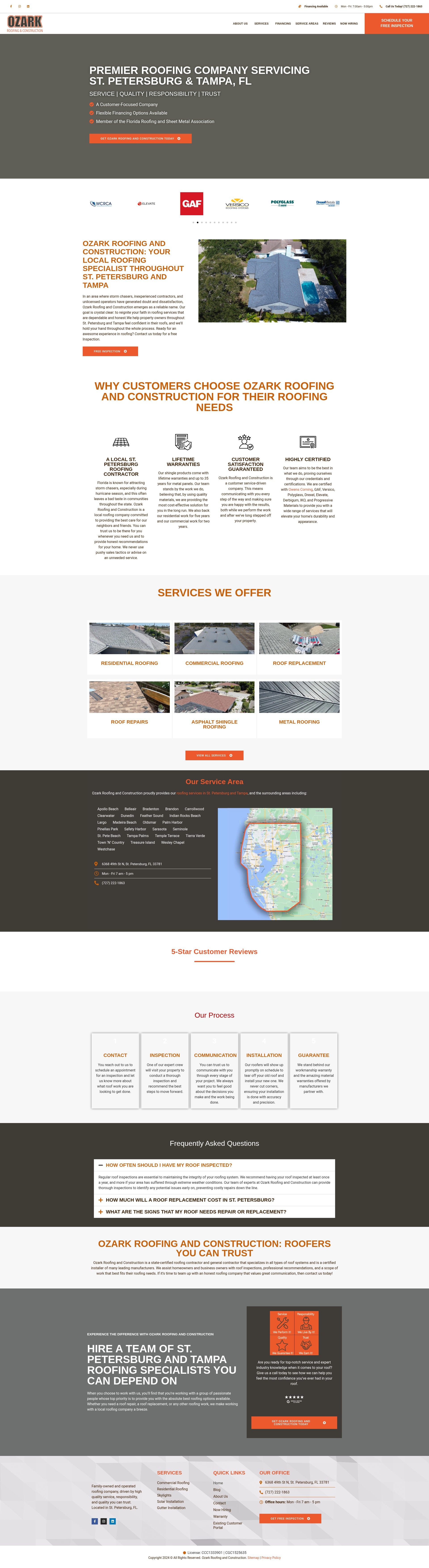 Screenshot of ozarkroof.com