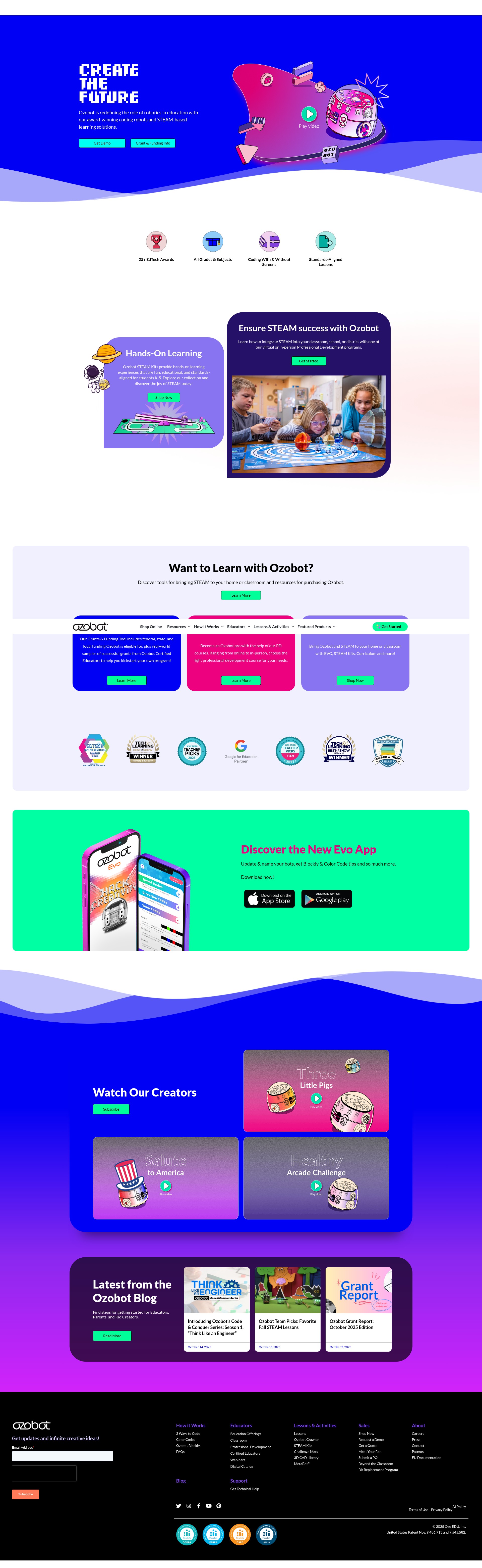 Screenshot of ozobot.com